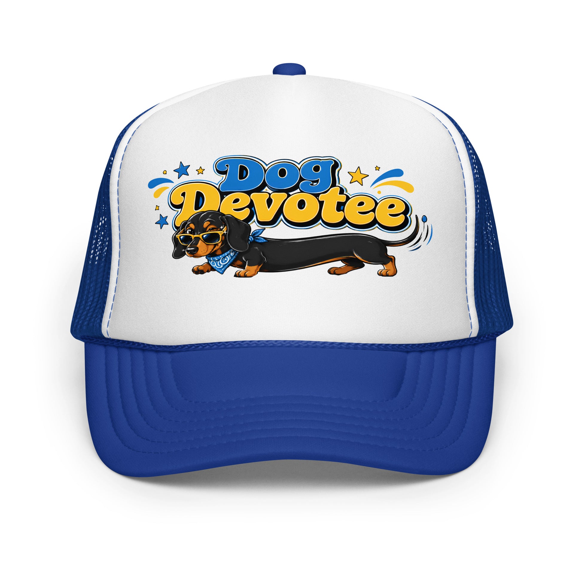 Dachshund Dog Devotee Foam Trucker Hat - Cool Wiener Dog Lover Graphic Mesh Cap by printfluence.net