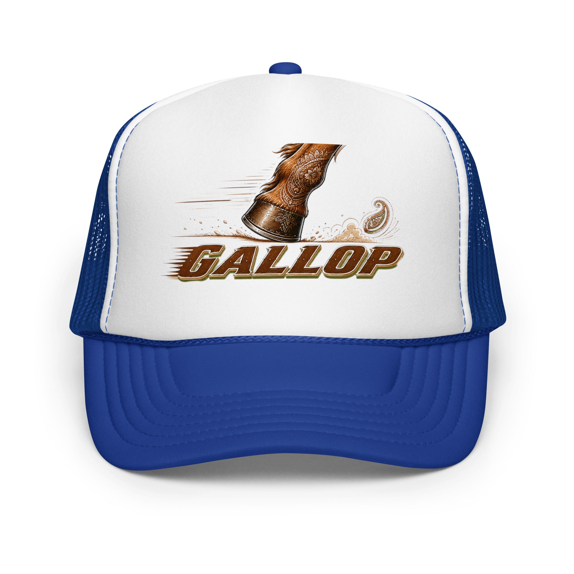 Horse Lovers Foam Trucker Hat Gallop – Majestic Hoof & Dynamic Motion Graphic Cap by printfluence.net