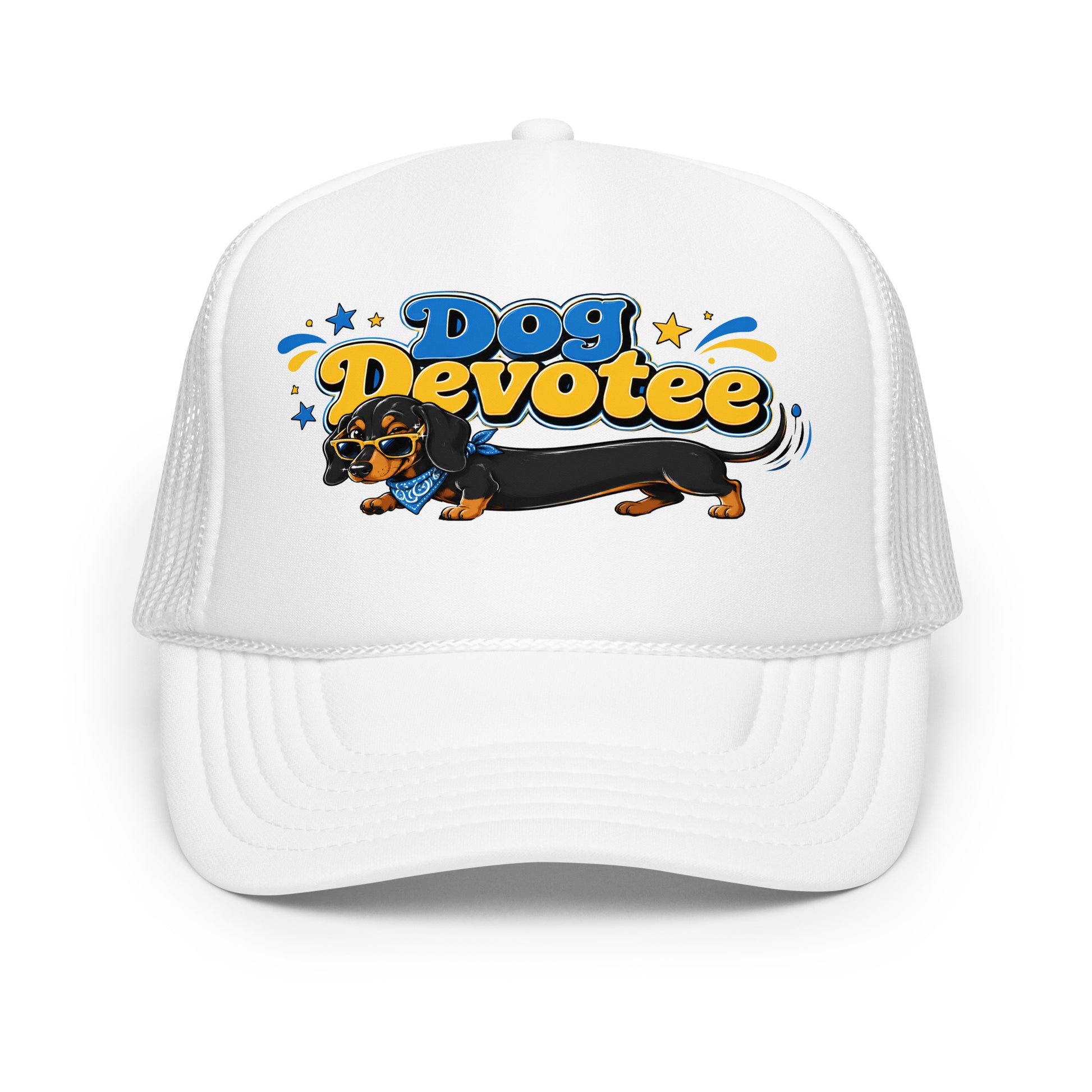 Dachshund Dog Devotee Foam Trucker Hat - Cool Wiener Dog Lover Graphic Mesh Cap by printfluence.net