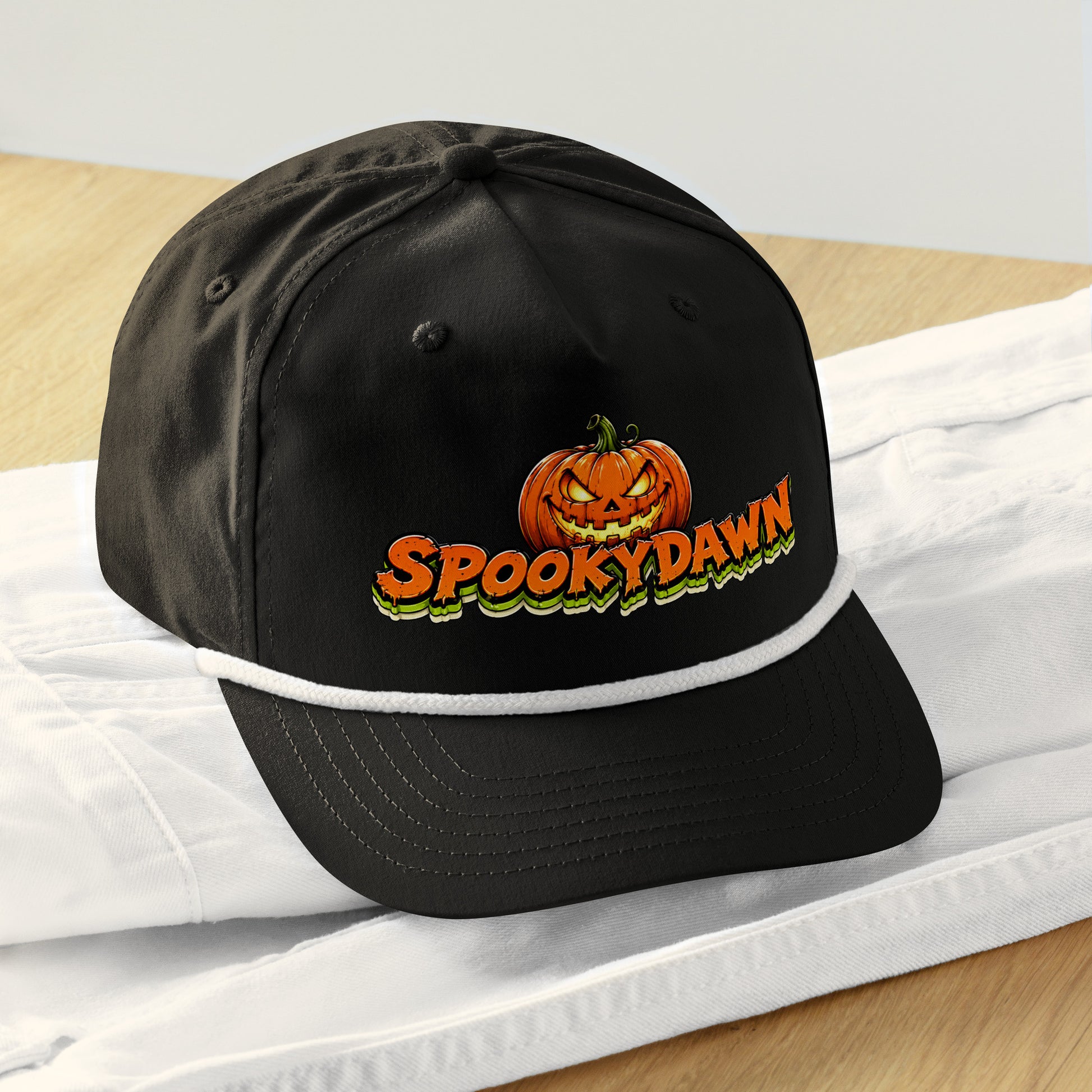 Spookydawn Vintage Horror Mystery Golf Rope Cap by printfluence.net