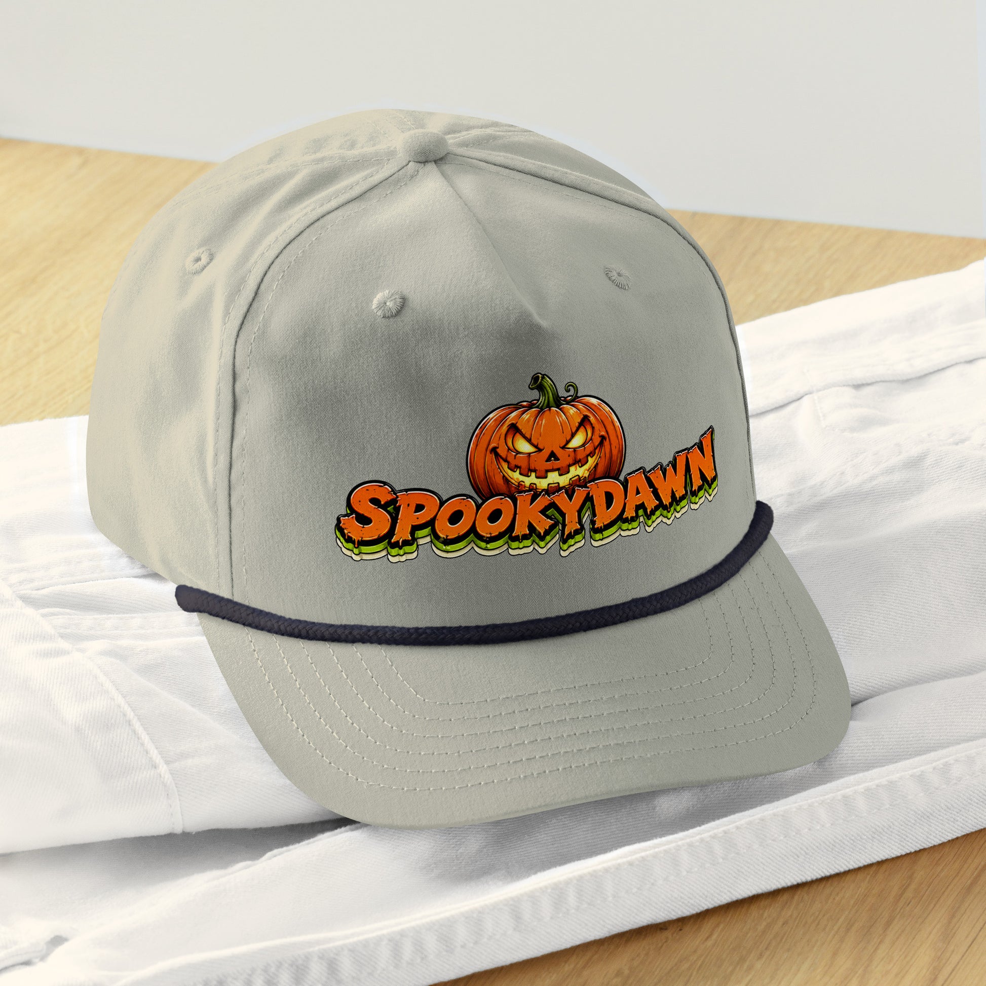 Spookydawn Vintage Horror Mystery Golf Rope Cap by printfluence.net