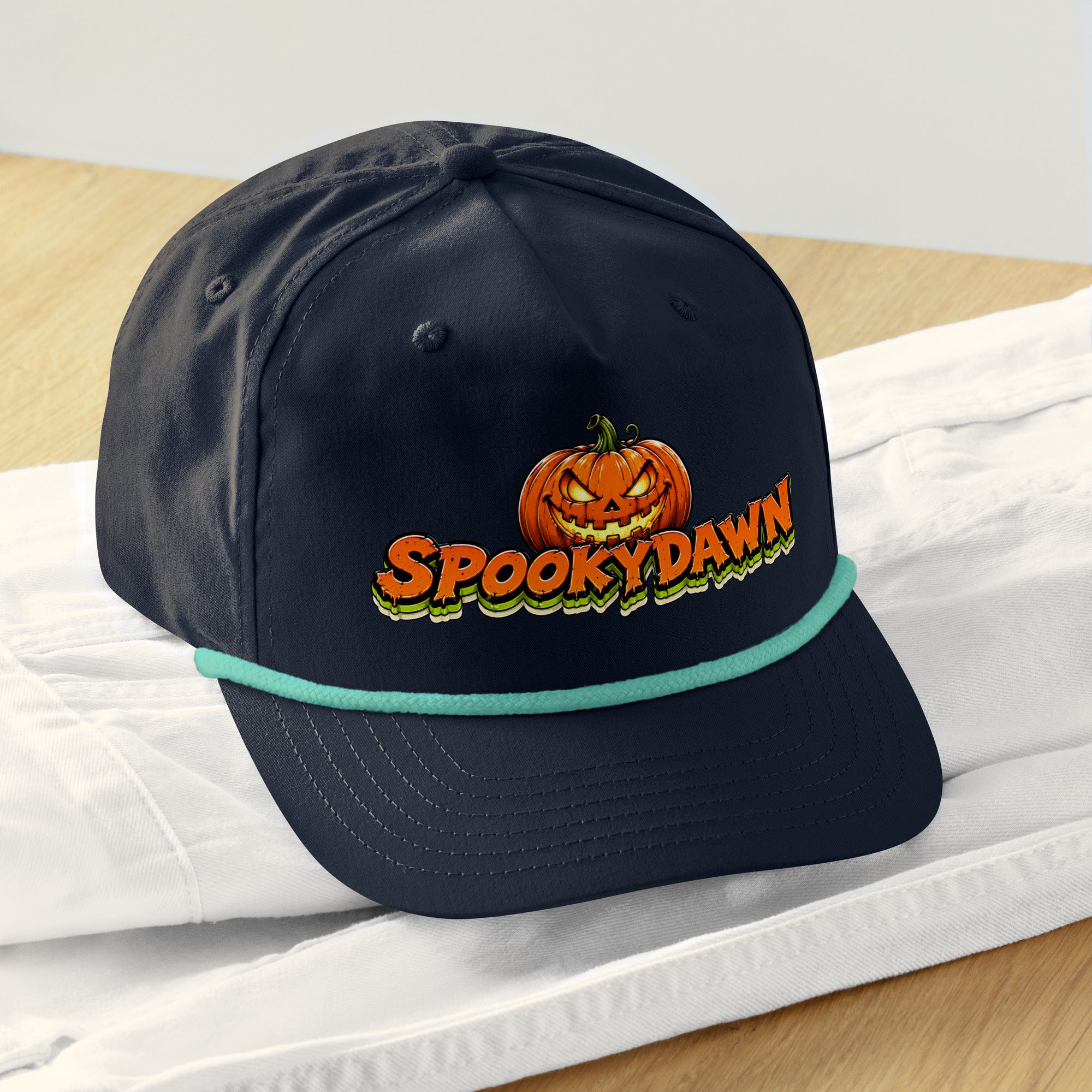 Spookydawn Vintage Horror Mystery Golf Rope Cap by printfluence.net