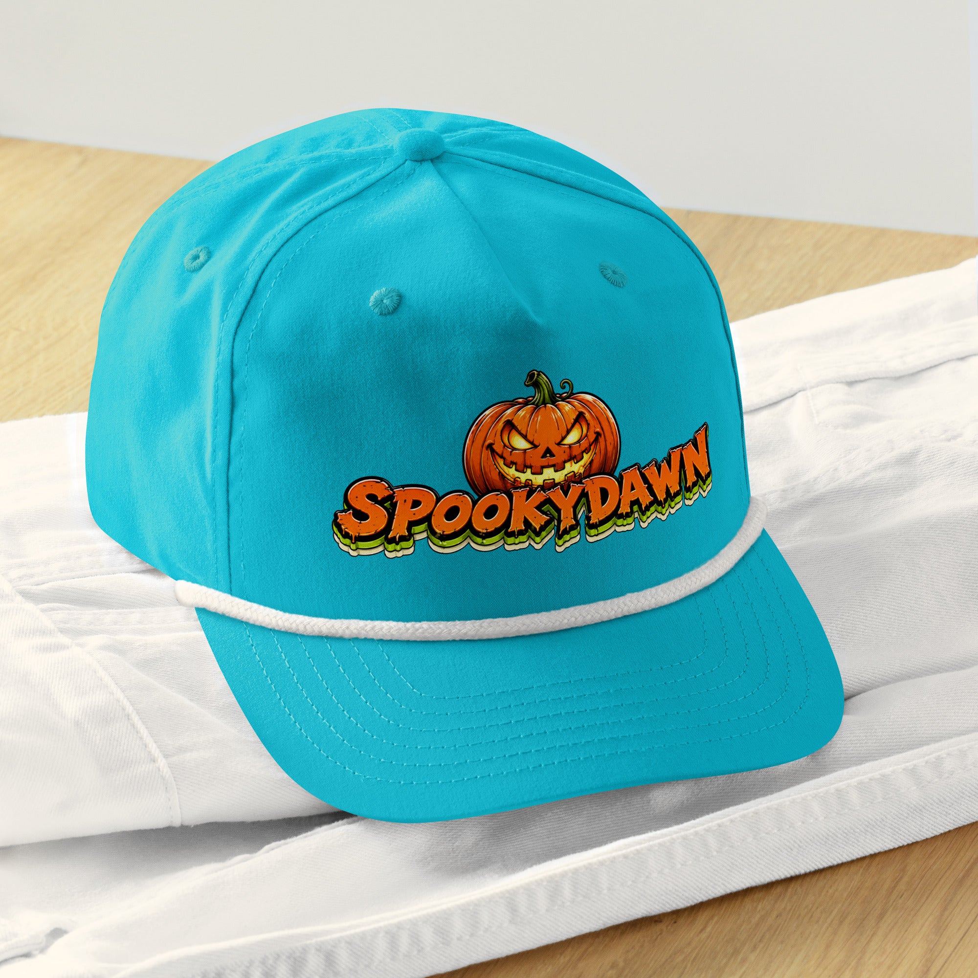 Spookydawn Vintage Horror Mystery Golf Rope Cap by printfluence.net