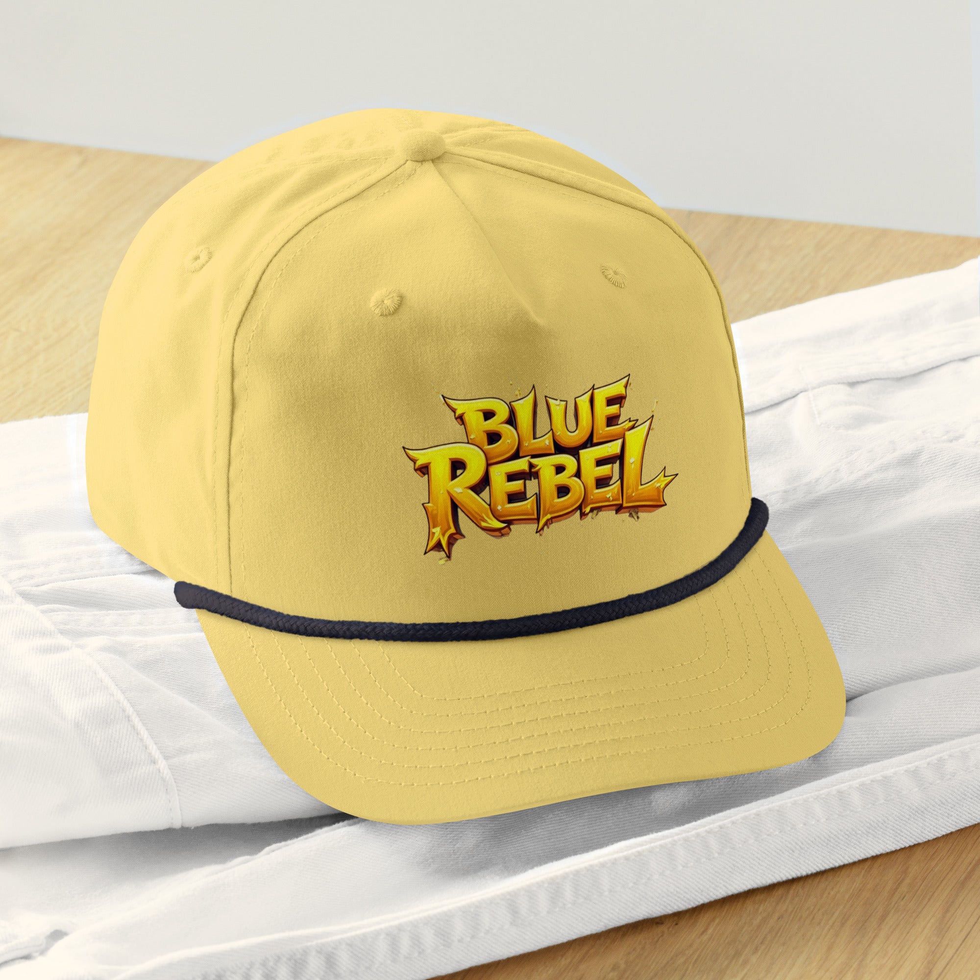 Golf rope cap - Blue Rebel Golf Rope Cap – Golden Bold Style for Trendy Golfers by printfluence.net
