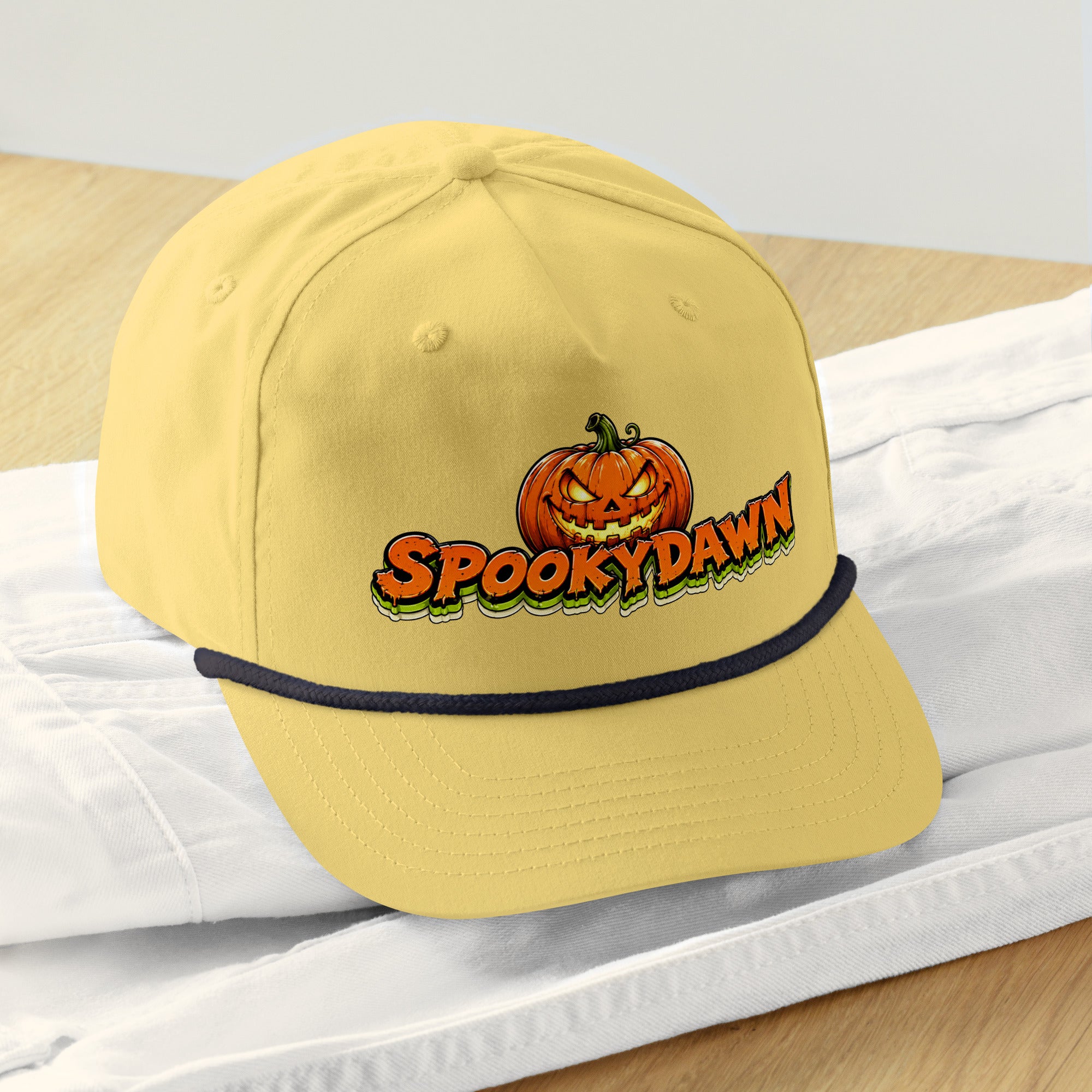 Spookydawn Vintage Horror Mystery Golf Rope Cap by printfluence.net