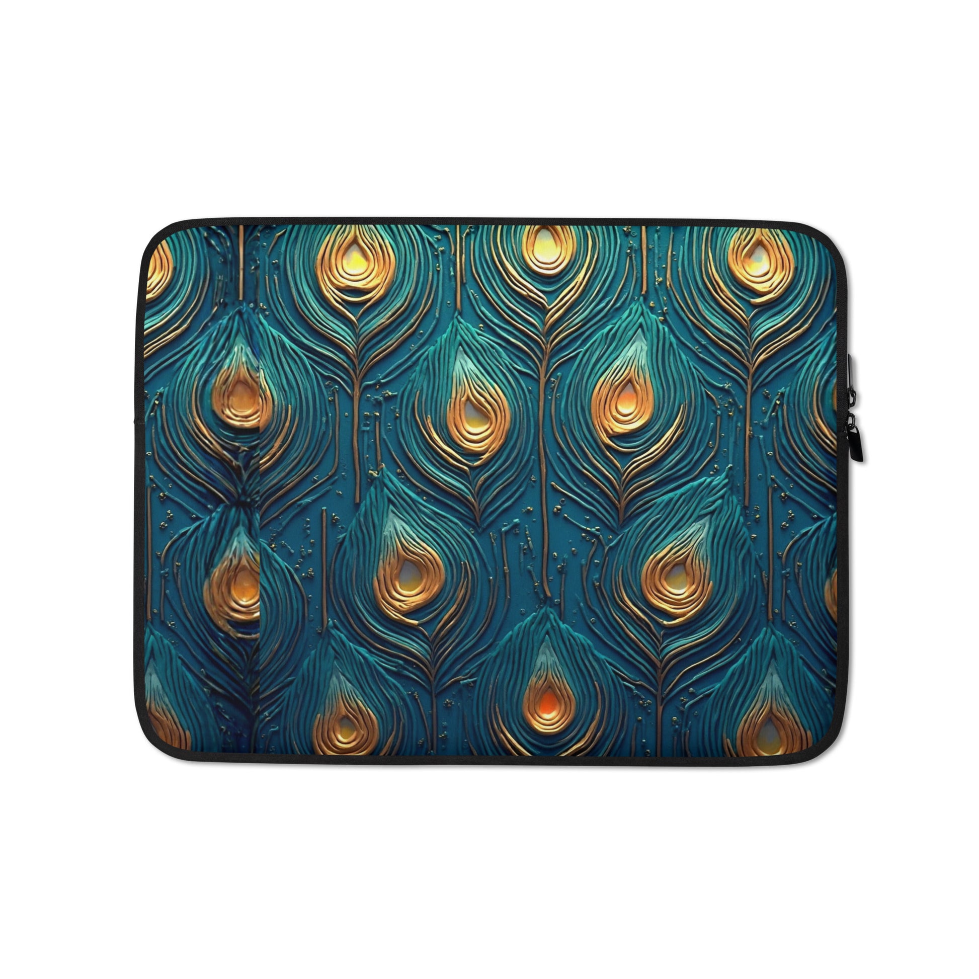 Laptop Sleeve - Elegant Peacock Feather Laptop Sleeve – Luxury Aesthetic Protective Case by printfluence.net