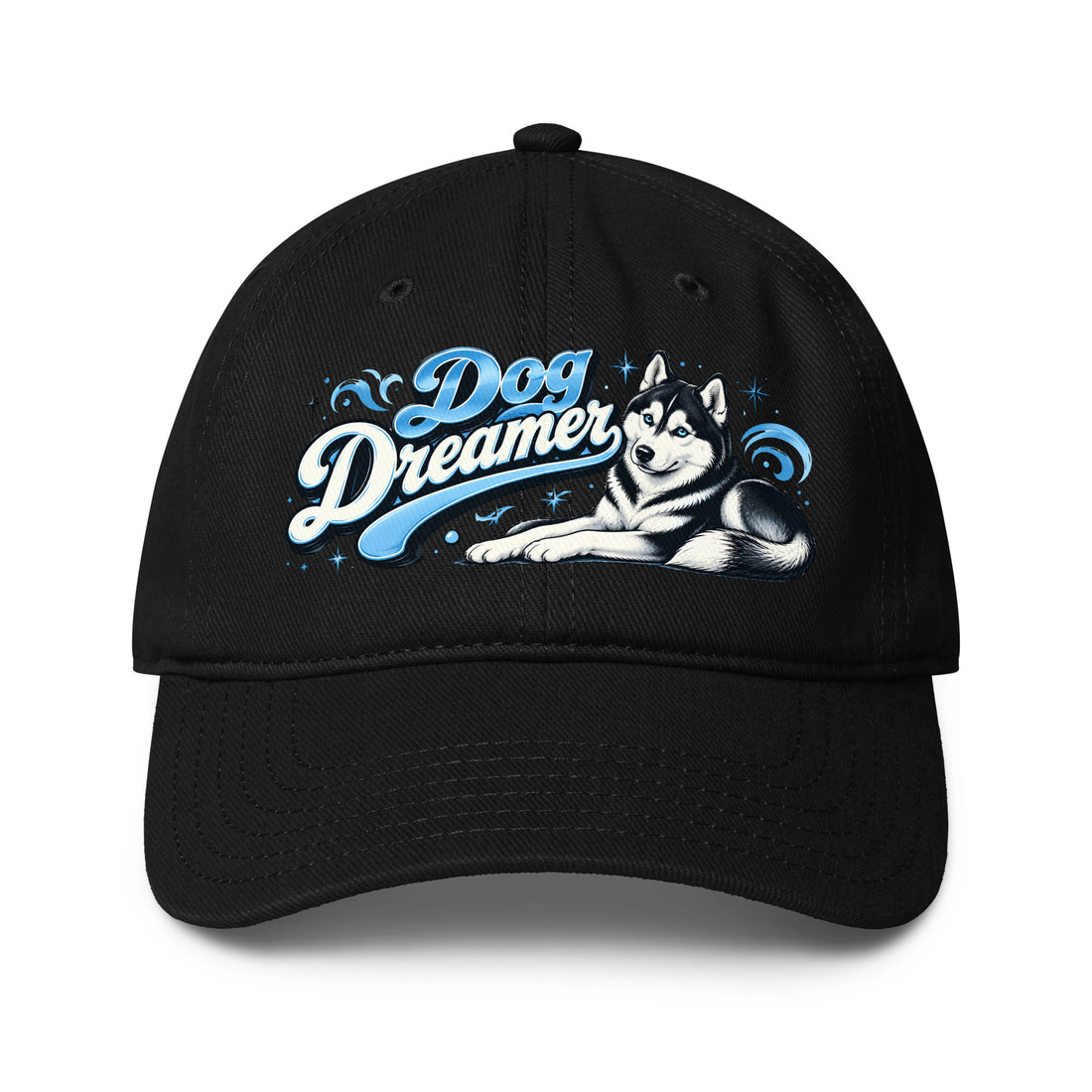 Siberian Husky Dog Dreamer Low-Profile Baseball Cap - Elegant Dog Lover Graphic Hat by printfluence.net