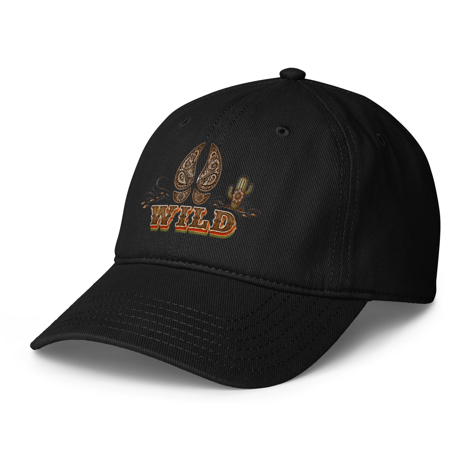 Horse Lovers Low-Profile Baseball Cap Wild – Desert Hoofprint & Cactus Western Embroidered Hat by printfluence.net
