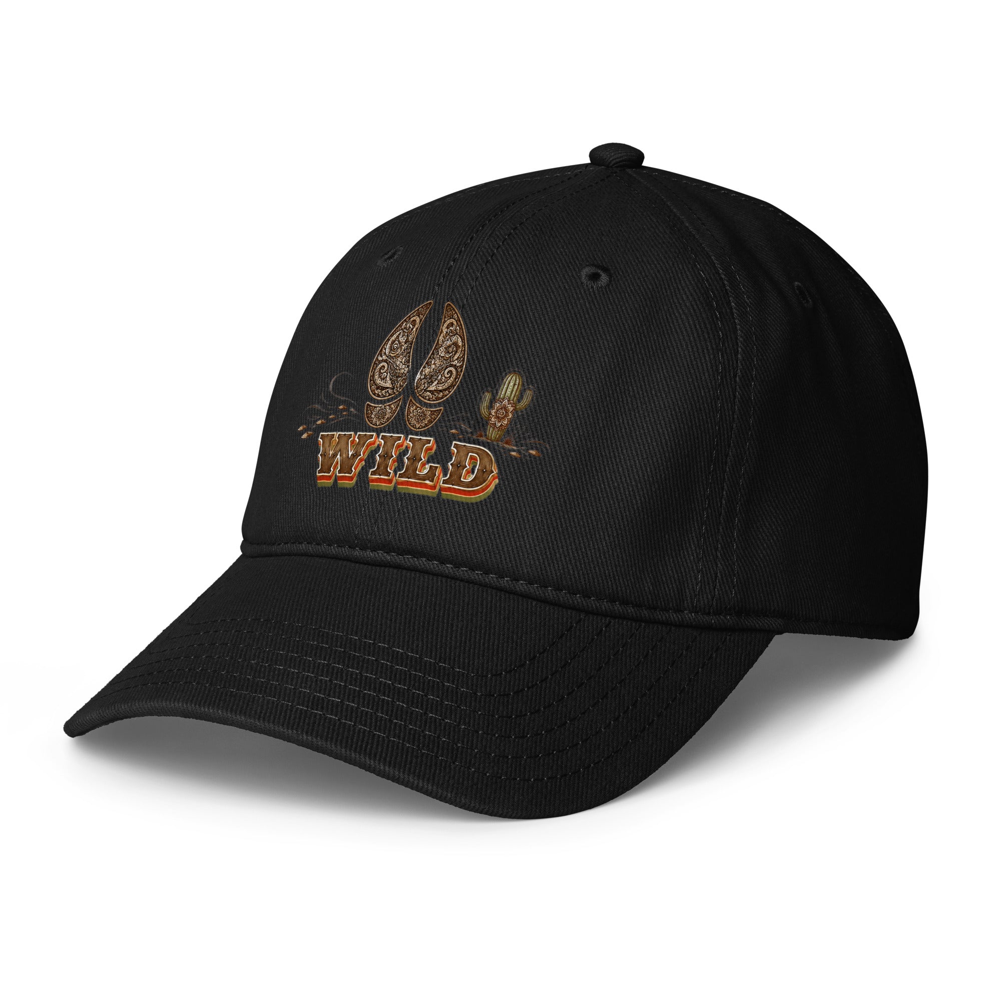 Horse Lovers Low-Profile Baseball Cap Wild – Desert Hoofprint & Cactus Western Embroidered Hat by printfluence.net