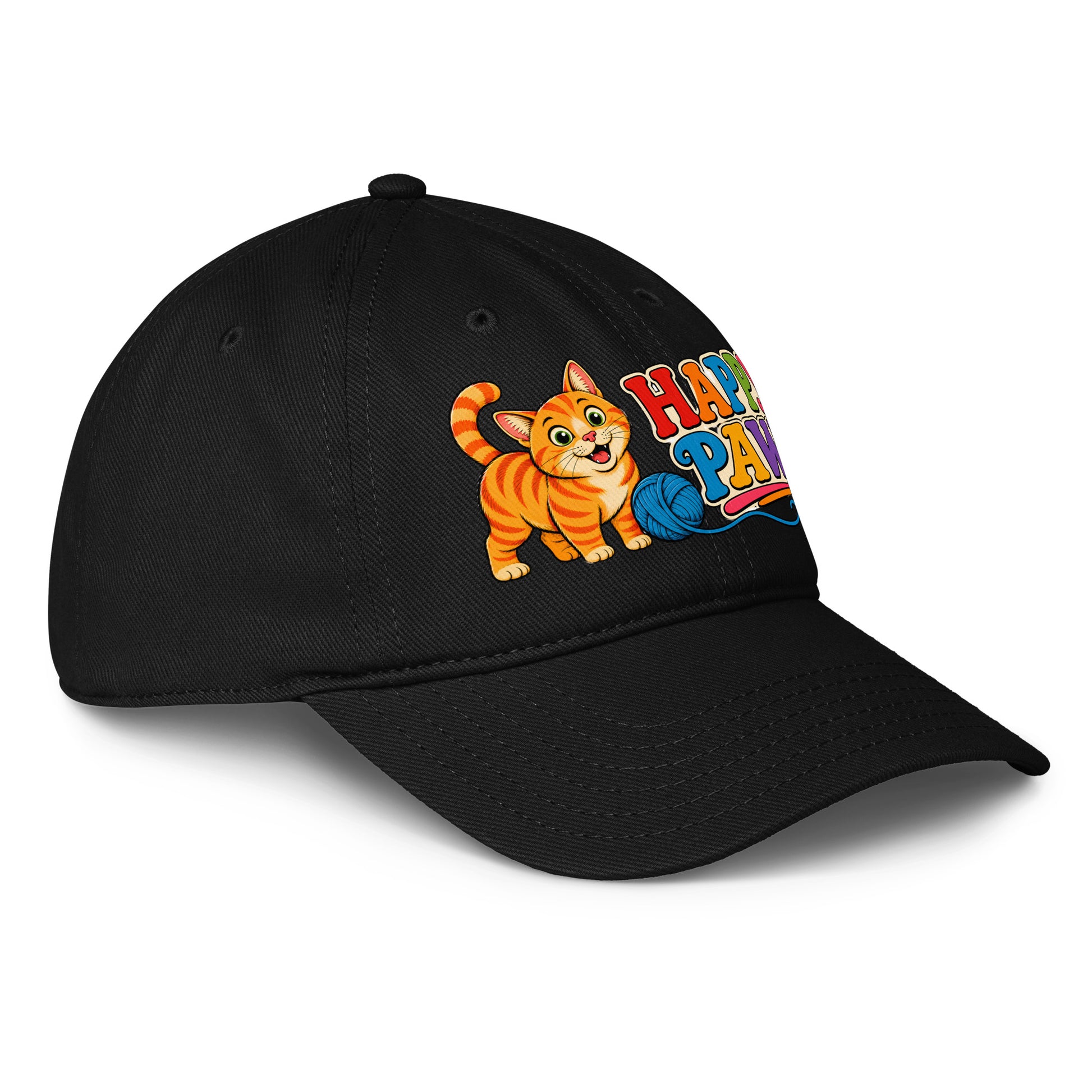 Retro Happy Paws Orange Tabby | Classic Baseball Cap for Cat Lovers by printfluence.net