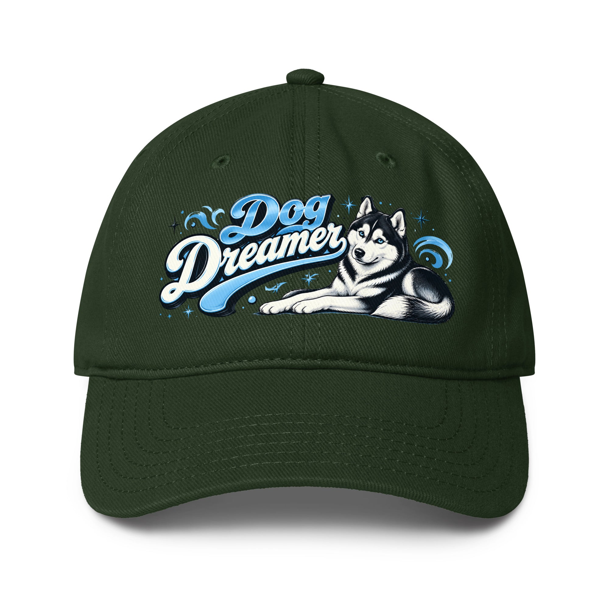 Siberian Husky Dog Dreamer Low-Profile Baseball Cap - Elegant Dog Lover Graphic Hat by printfluence.net