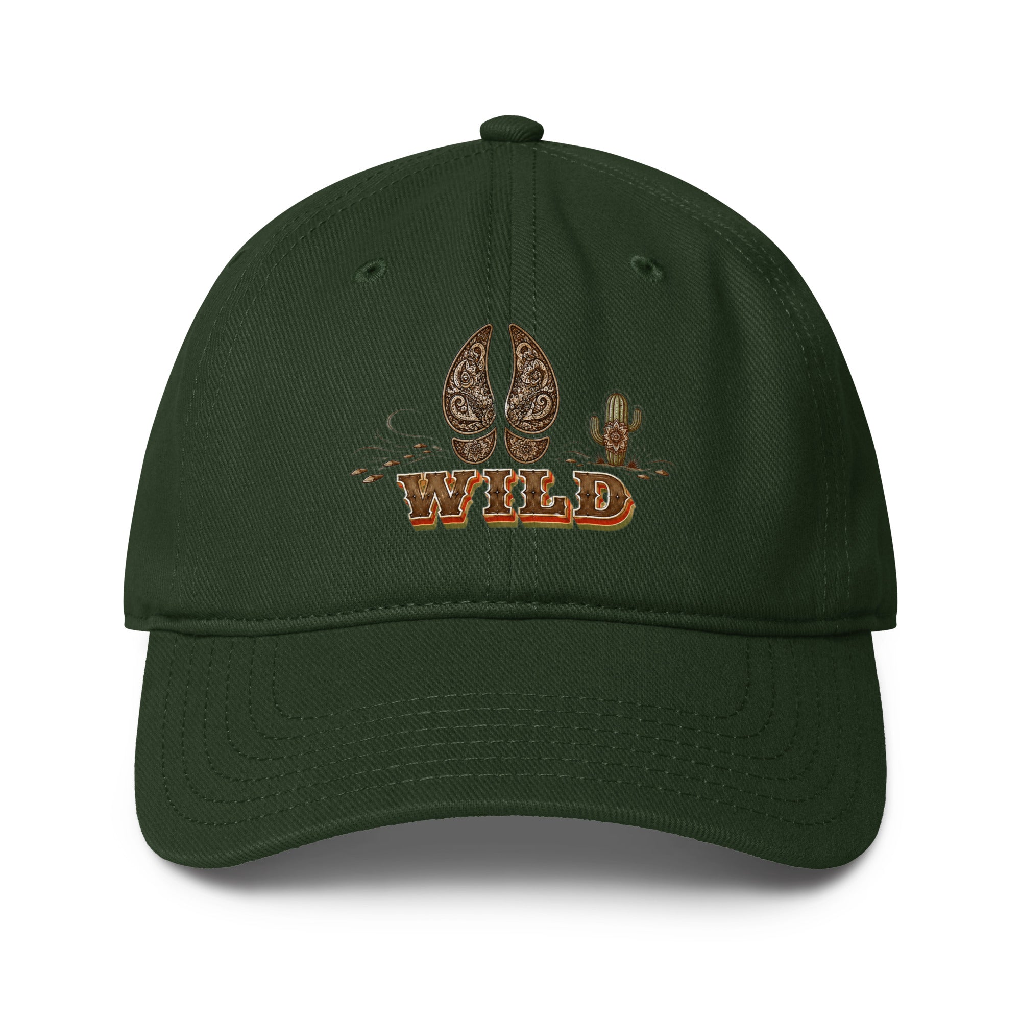 Horse Lovers Low-Profile Baseball Cap Wild – Desert Hoofprint & Cactus Western Embroidered Hat by printfluence.net