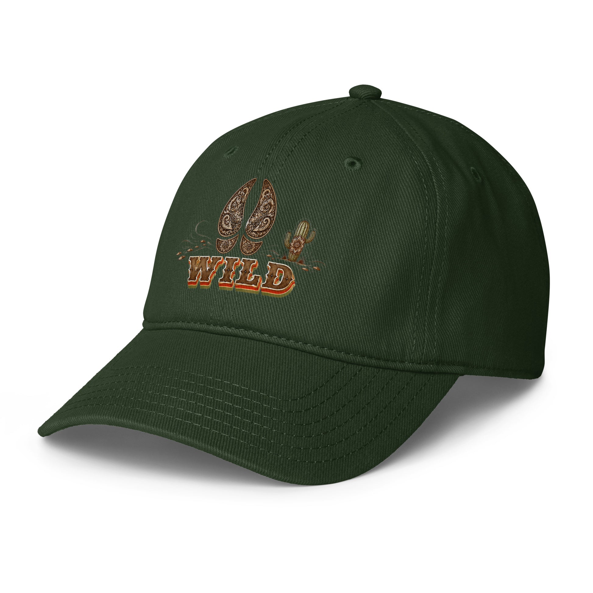 Horse Lovers Low-Profile Baseball Cap Wild – Desert Hoofprint & Cactus Western Embroidered Hat by printfluence.net