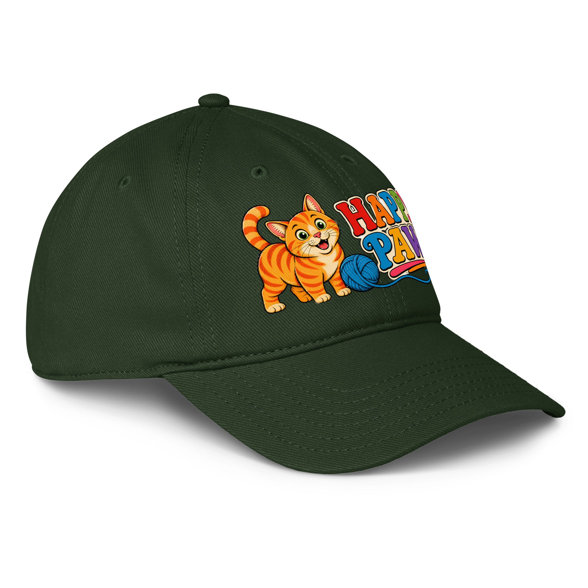Retro Happy Paws Orange Tabby | Classic Baseball Cap for Cat Lovers by printfluence.net