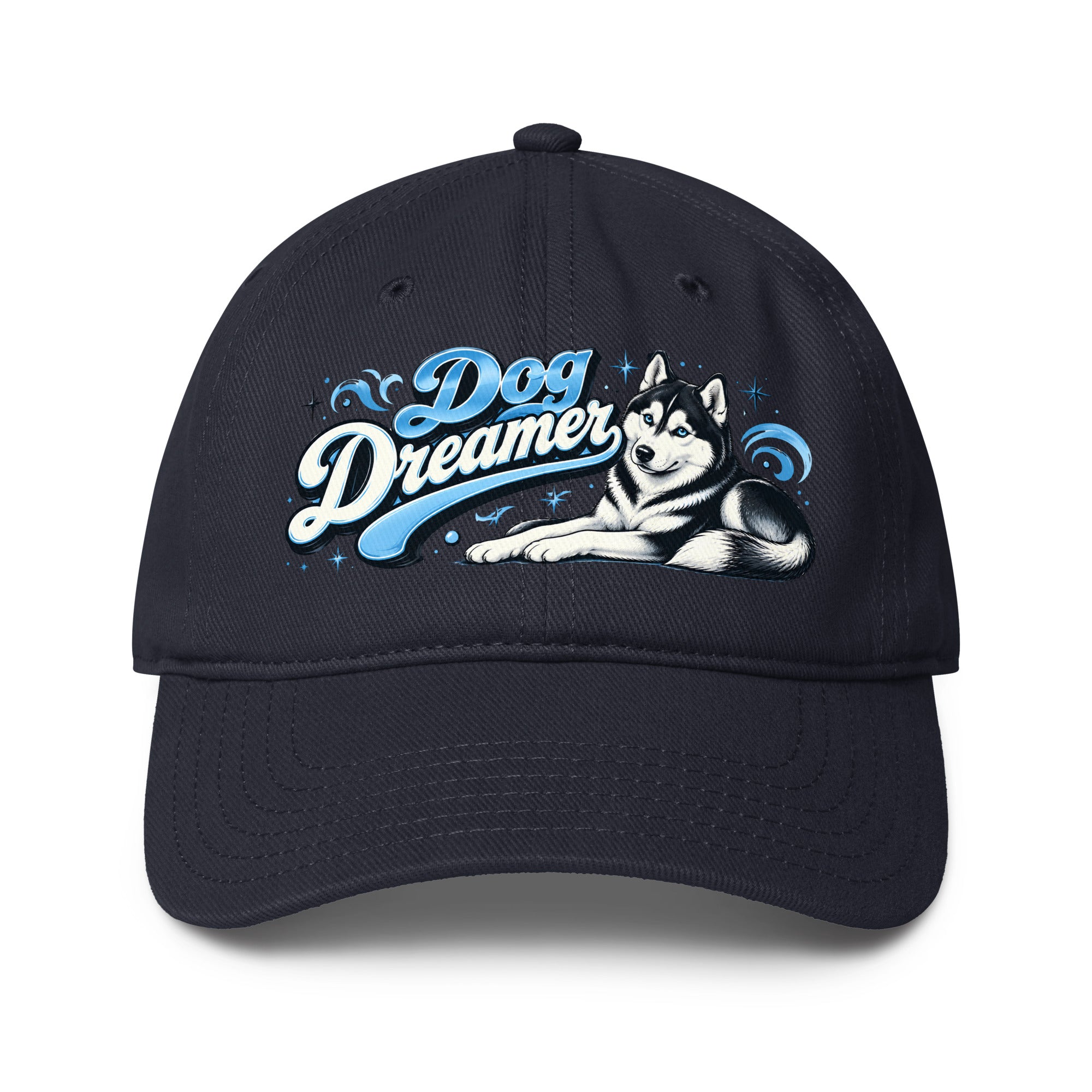Siberian Husky Dog Dreamer Low-Profile Baseball Cap - Elegant Dog Lover Graphic Hat by printfluence.net