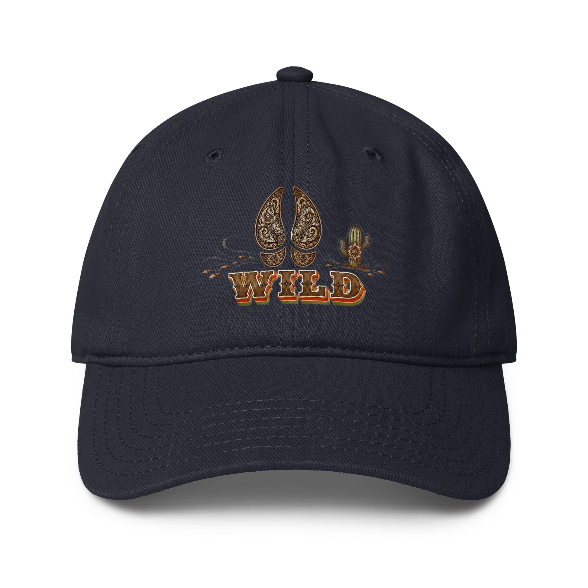 Horse Lovers Low-Profile Baseball Cap Wild – Desert Hoofprint & Cactus Western Embroidered Hat by printfluence.net