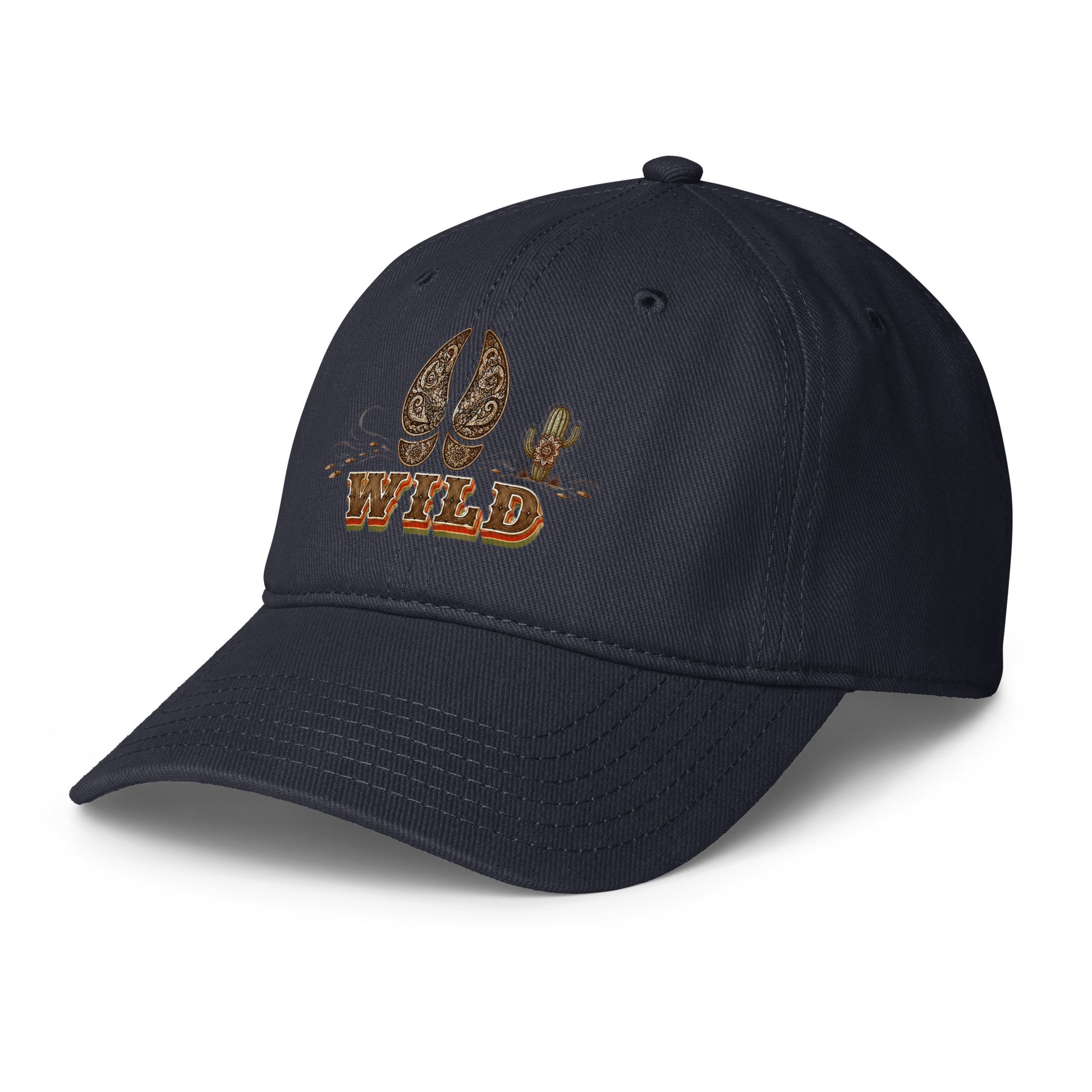 Horse Lovers Low-Profile Baseball Cap Wild – Desert Hoofprint & Cactus Western Embroidered Hat by printfluence.net