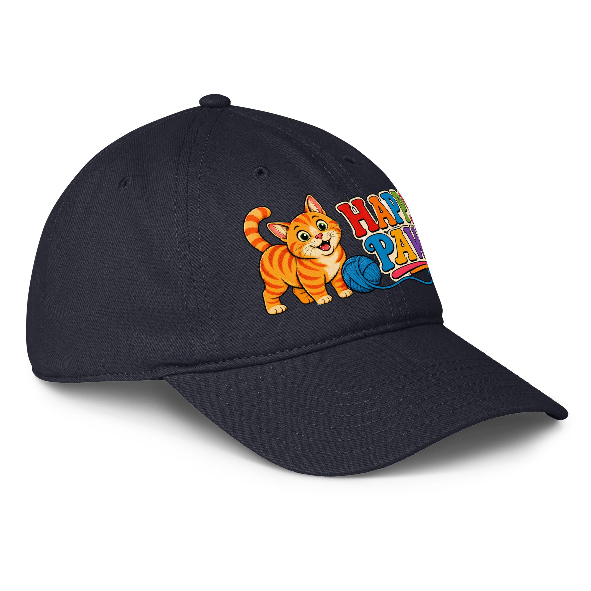 Retro Happy Paws Orange Tabby | Classic Baseball Cap for Cat Lovers by printfluence.net