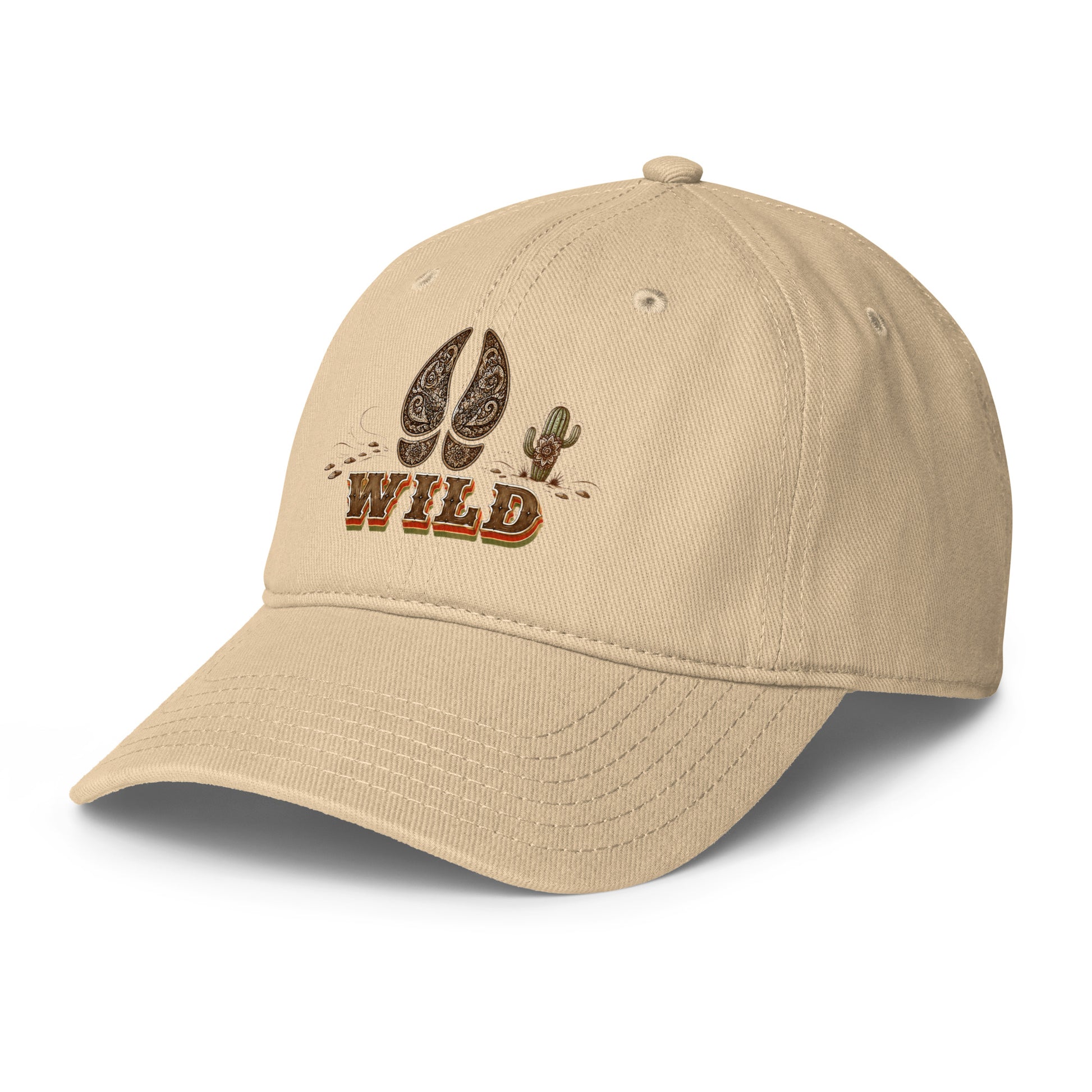 Horse Lovers Low-Profile Baseball Cap Wild – Desert Hoofprint & Cactus Western Embroidered Hat by printfluence.net