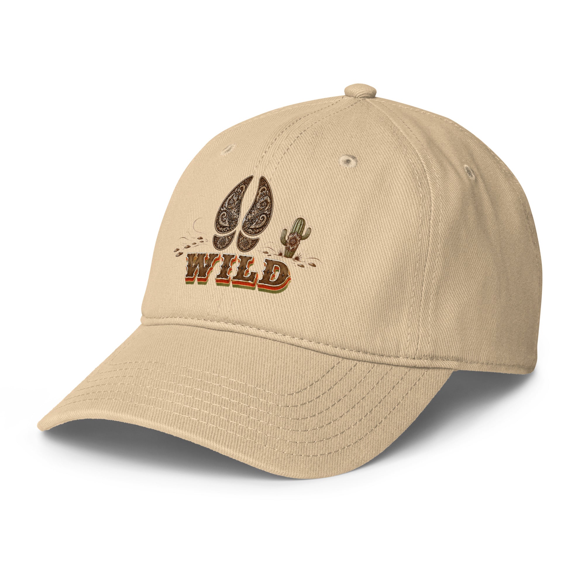 Horse Lovers Low-Profile Baseball Cap Wild – Desert Hoofprint & Cactus Western Embroidered Hat by printfluence.net
