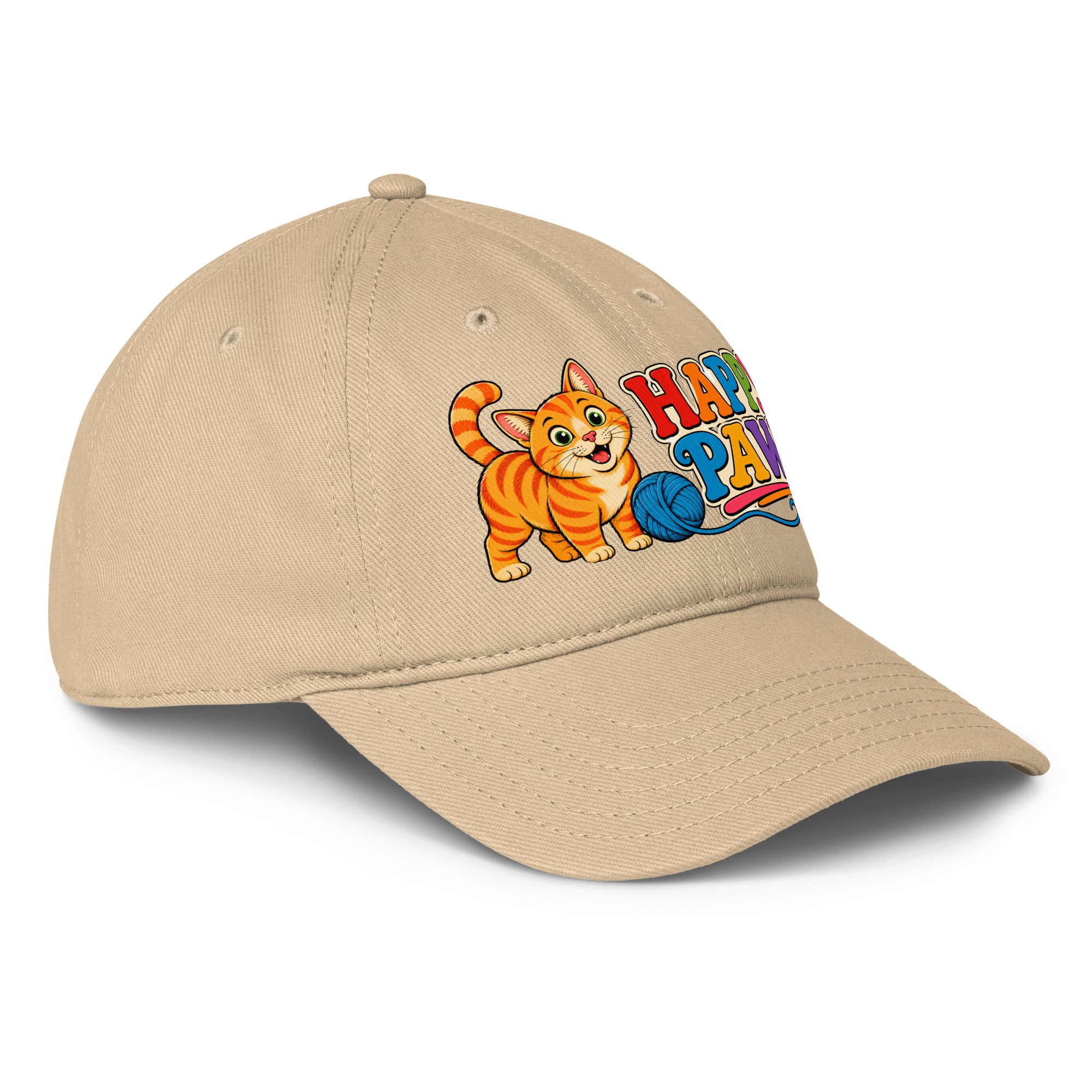 Retro Happy Paws Orange Tabby | Classic Baseball Cap for Cat Lovers by printfluence.net