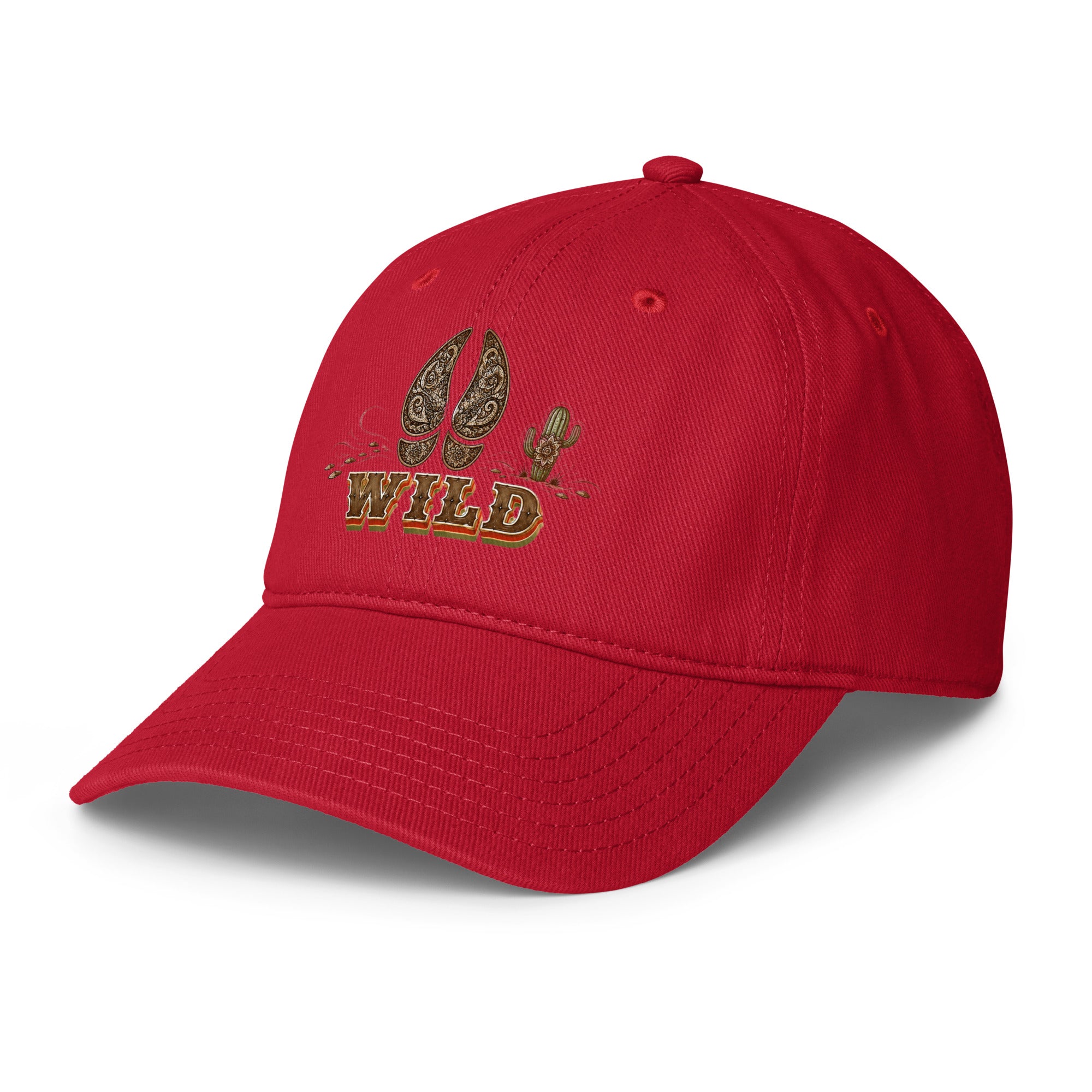 Horse Lovers Low-Profile Baseball Cap Wild – Desert Hoofprint & Cactus Western Embroidered Hat by printfluence.net