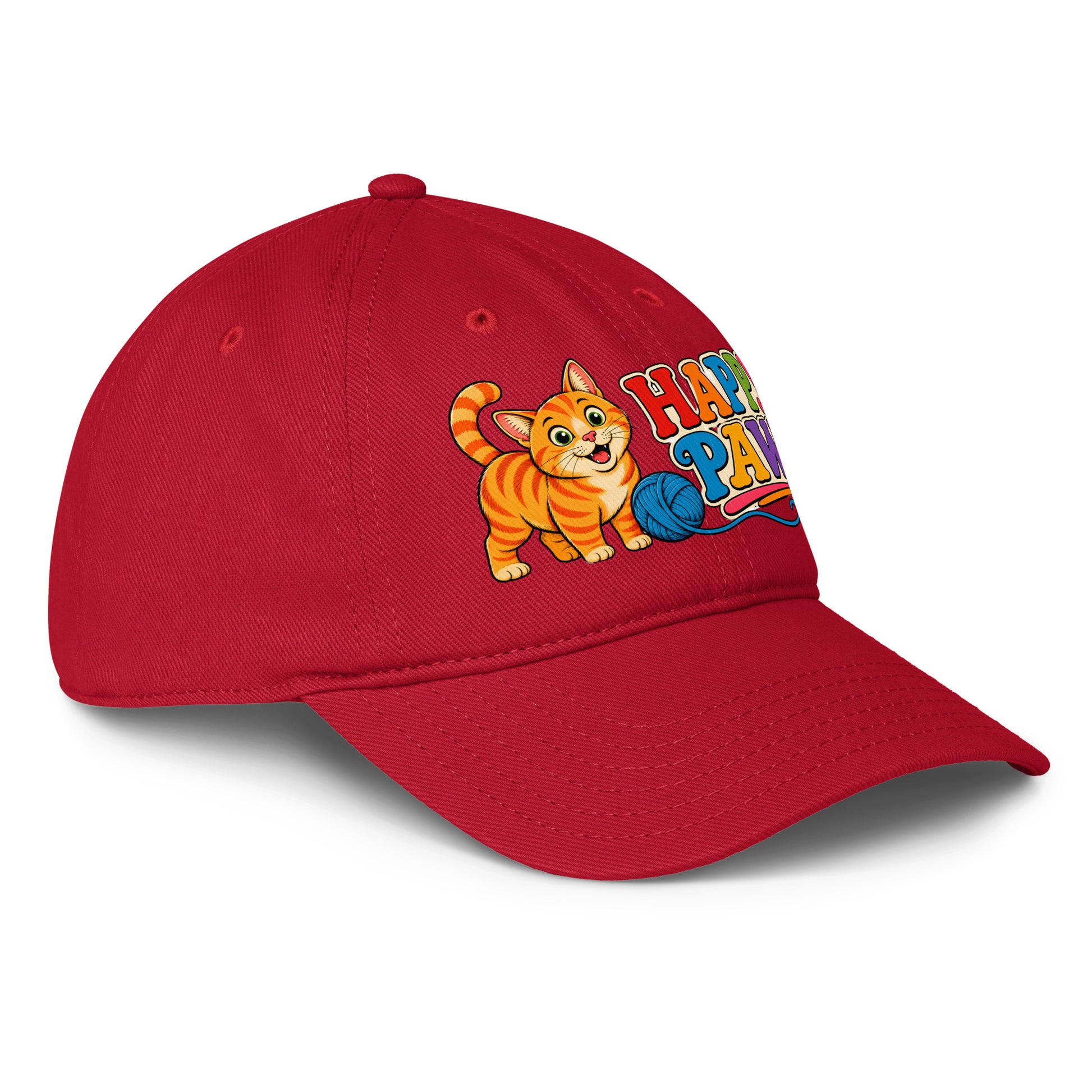 Retro Happy Paws Orange Tabby | Classic Baseball Cap for Cat Lovers by printfluence.net