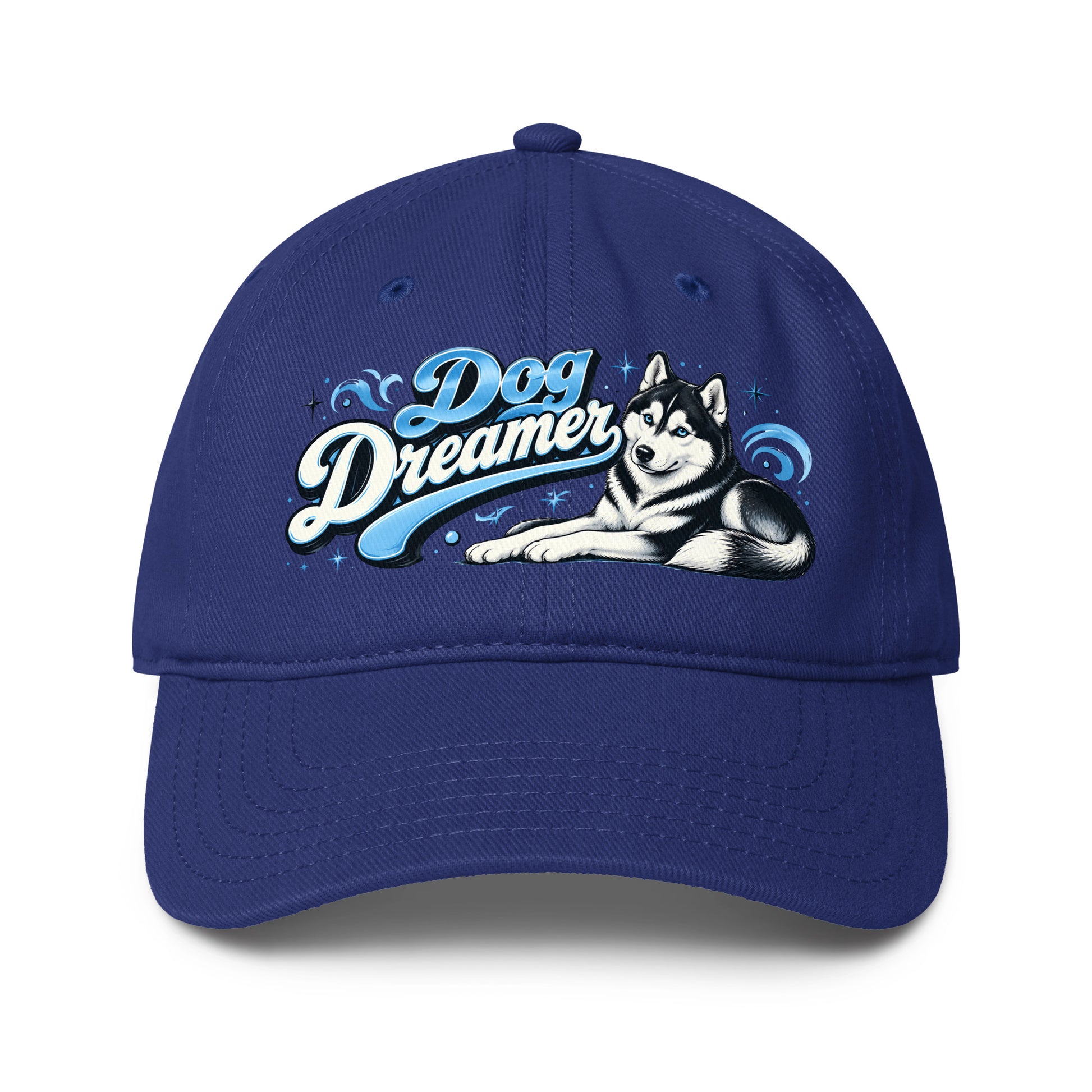 Siberian Husky Dog Dreamer Low-Profile Baseball Cap - Elegant Dog Lover Graphic Hat by printfluence.net