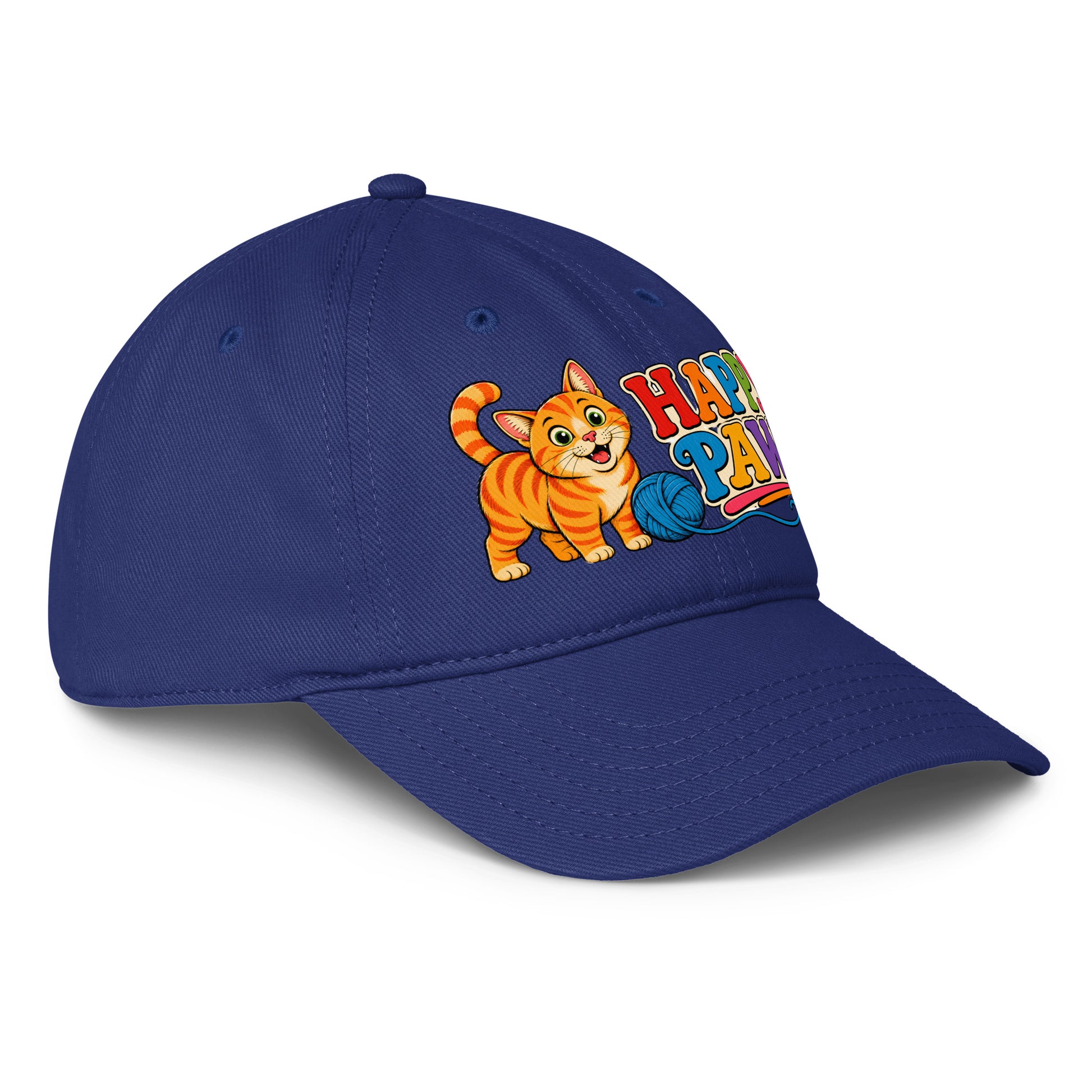 Retro Happy Paws Orange Tabby | Classic Baseball Cap for Cat Lovers by printfluence.net