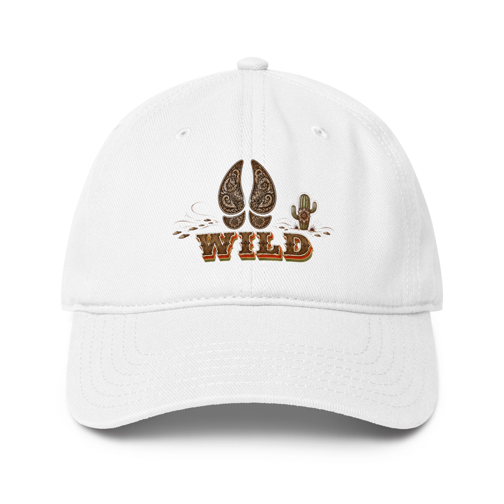 Horse Lovers Low-Profile Baseball Cap Wild – Desert Hoofprint & Cactus Western Embroidered Hat by printfluence.net