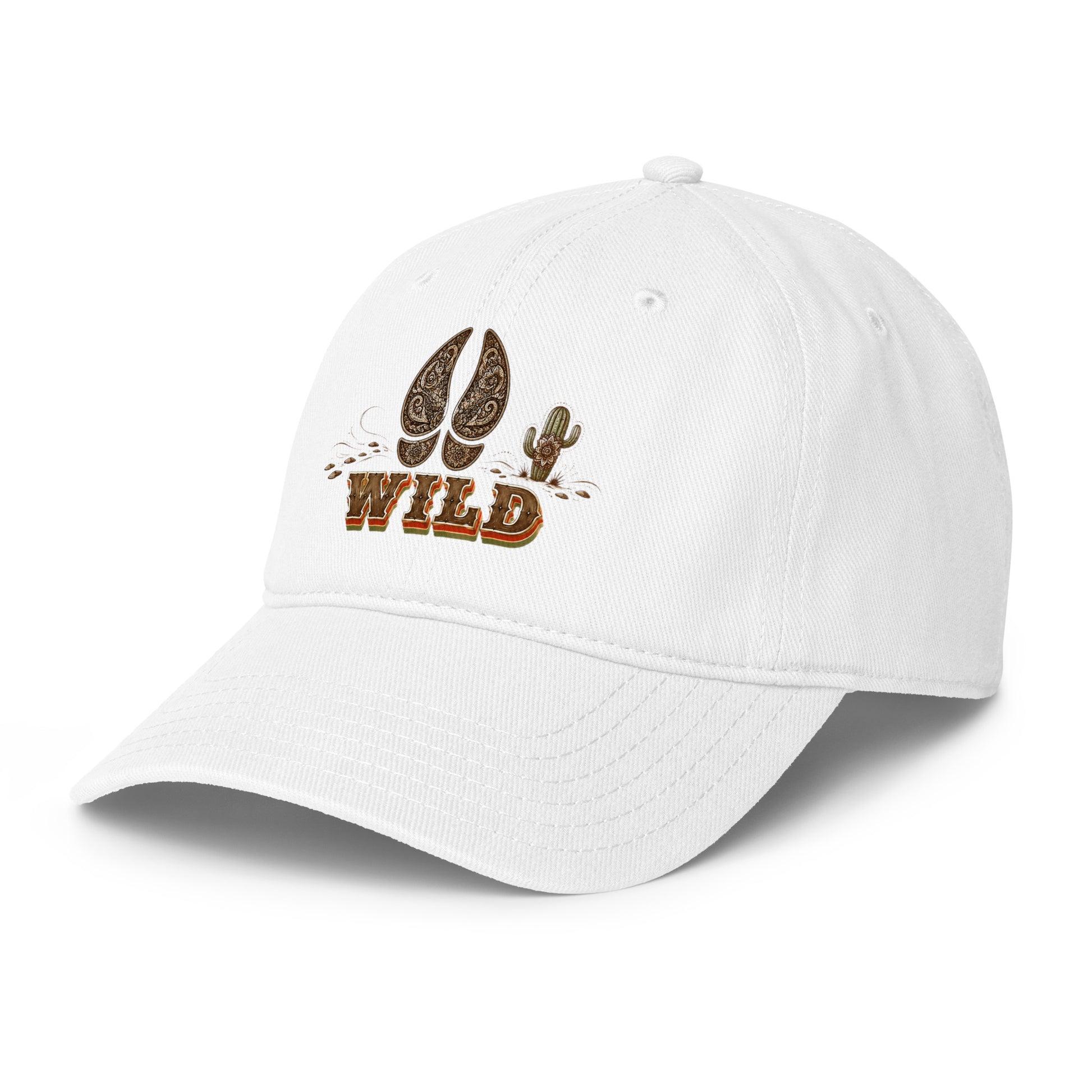 Horse Lovers Low-Profile Baseball Cap Wild – Desert Hoofprint & Cactus Western Embroidered Hat by printfluence.net