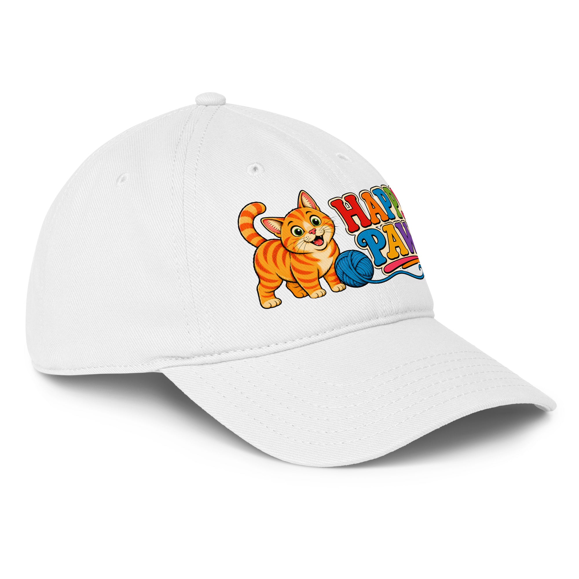 Retro Happy Paws Orange Tabby | Classic Baseball Cap for Cat Lovers by printfluence.net