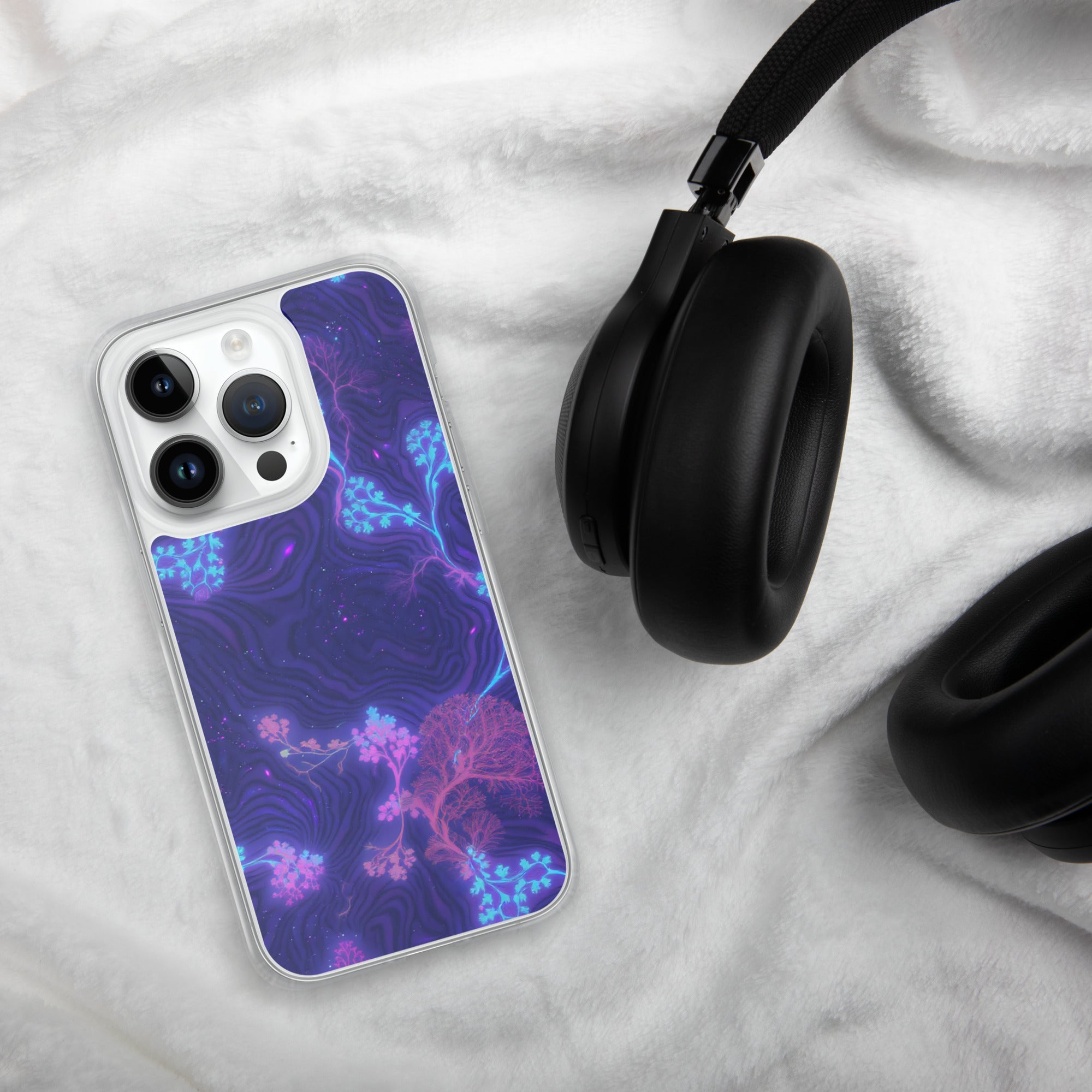 MagSafe® clear case for iPhone® - Cosmic Neon MagSafe Clear Case – Elite Galaxy for Visionary Achievers by printfluence.net