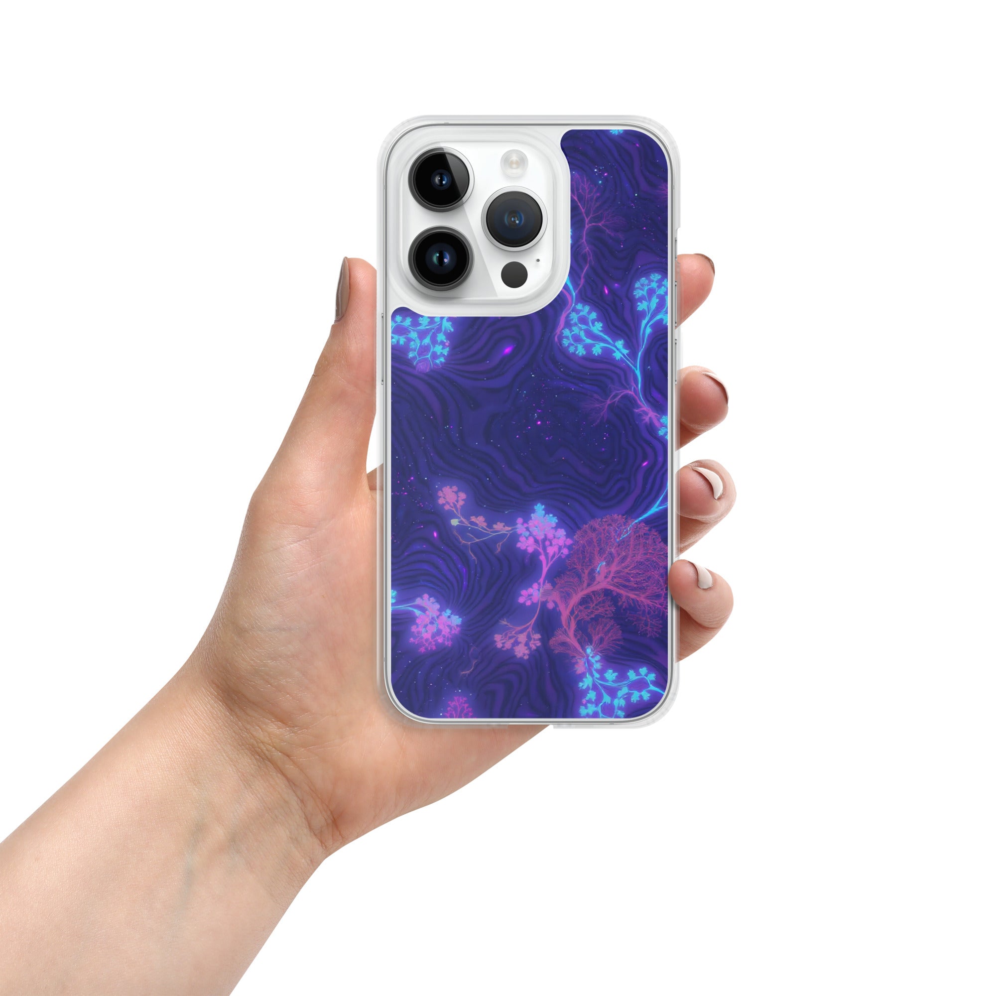 MagSafe® clear case for iPhone® - Cosmic Neon MagSafe Clear Case – Elite Galaxy for Visionary Achievers by printfluence.net