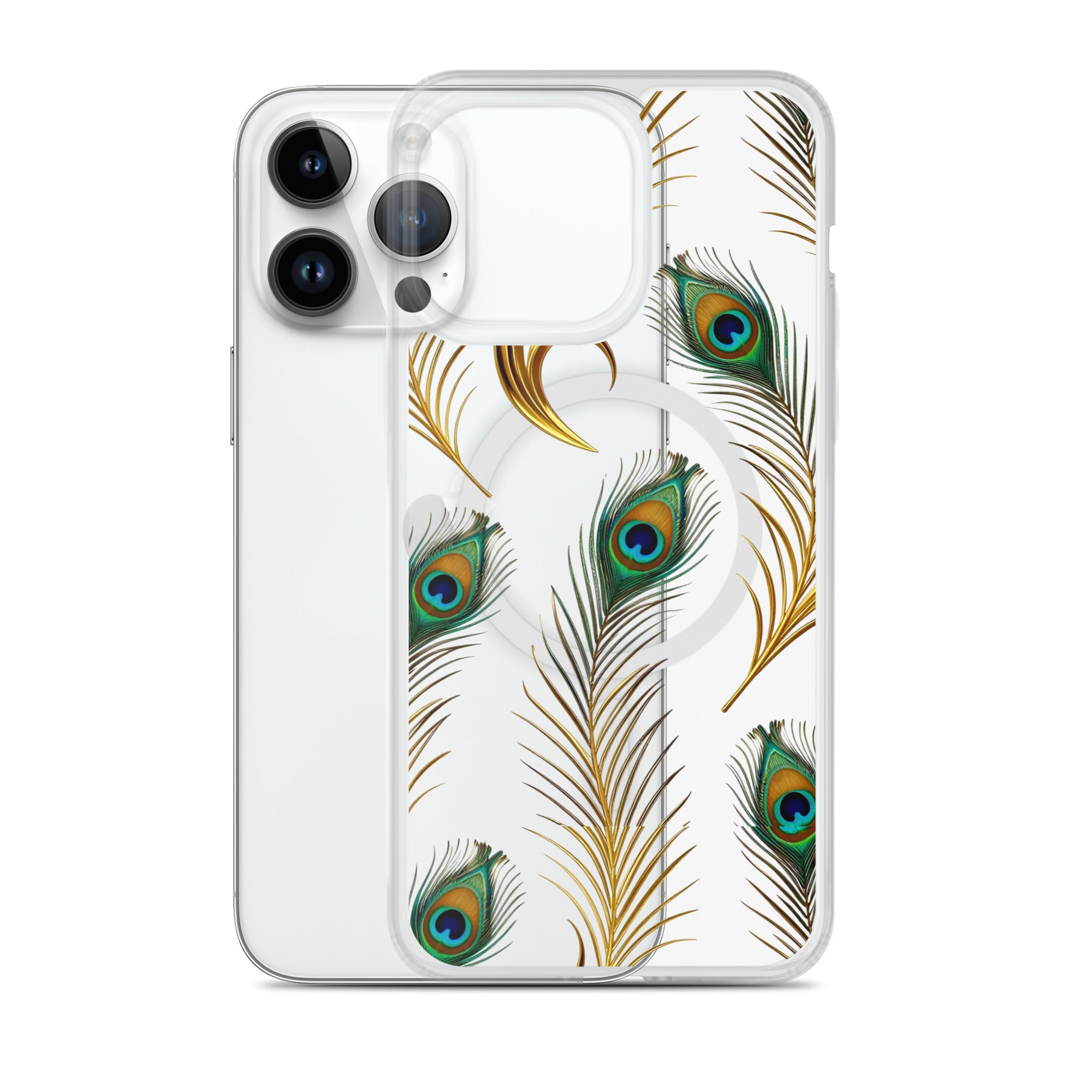 MagSafe® clear case for iPhone® - Peacock Majesty MagSafe Clear Case – For Distinguished World Leaders by printfluence.net