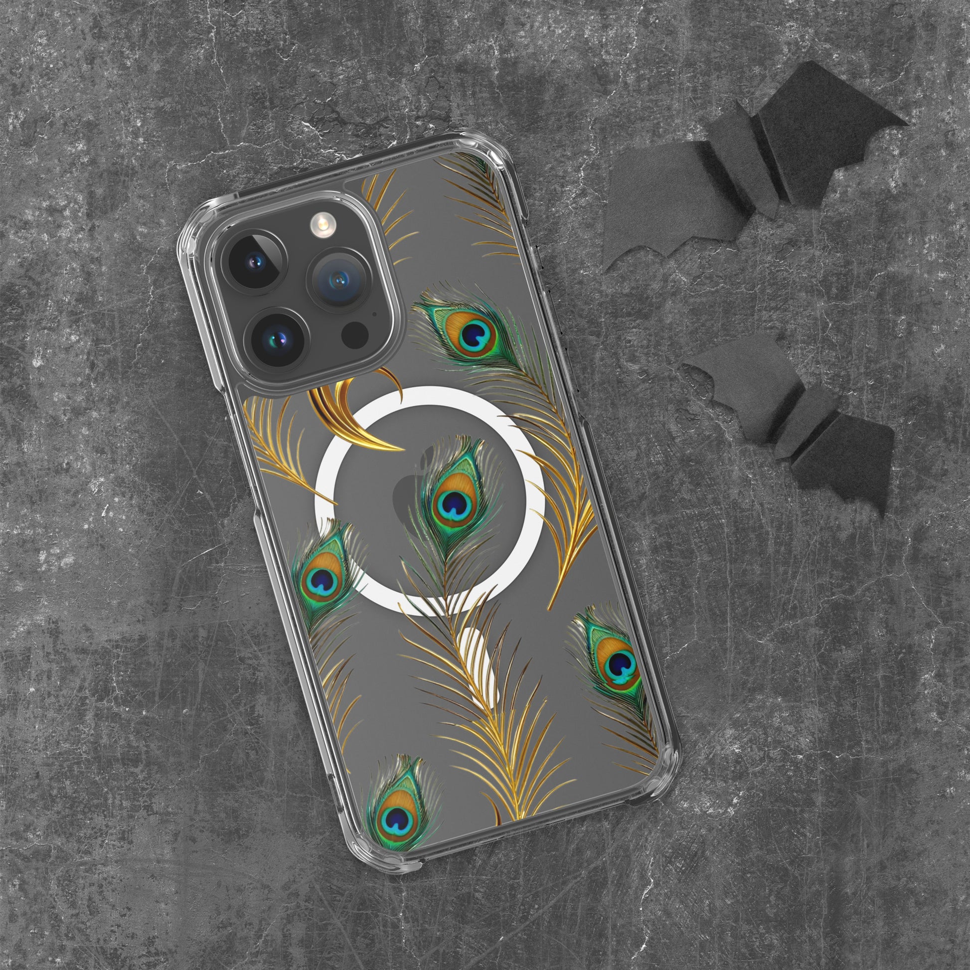 MagSafe® clear case for iPhone® - Peacock Majesty MagSafe Clear Case – For Distinguished World Leaders by printfluence.net