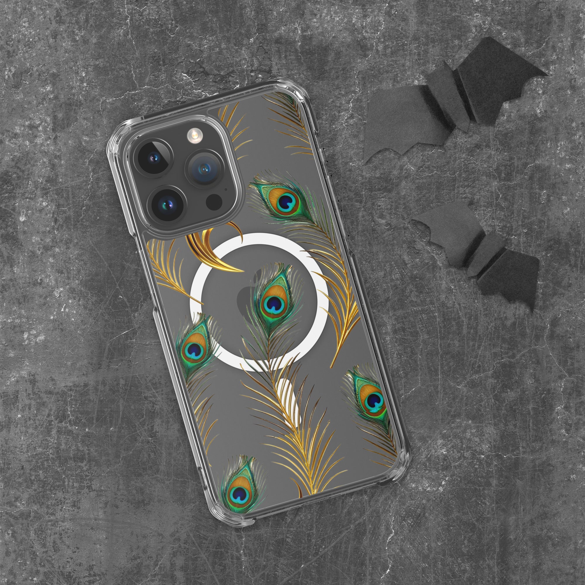 MagSafe® clear case for iPhone® - Peacock Majesty MagSafe Clear Case – For Distinguished World Leaders by printfluence.net