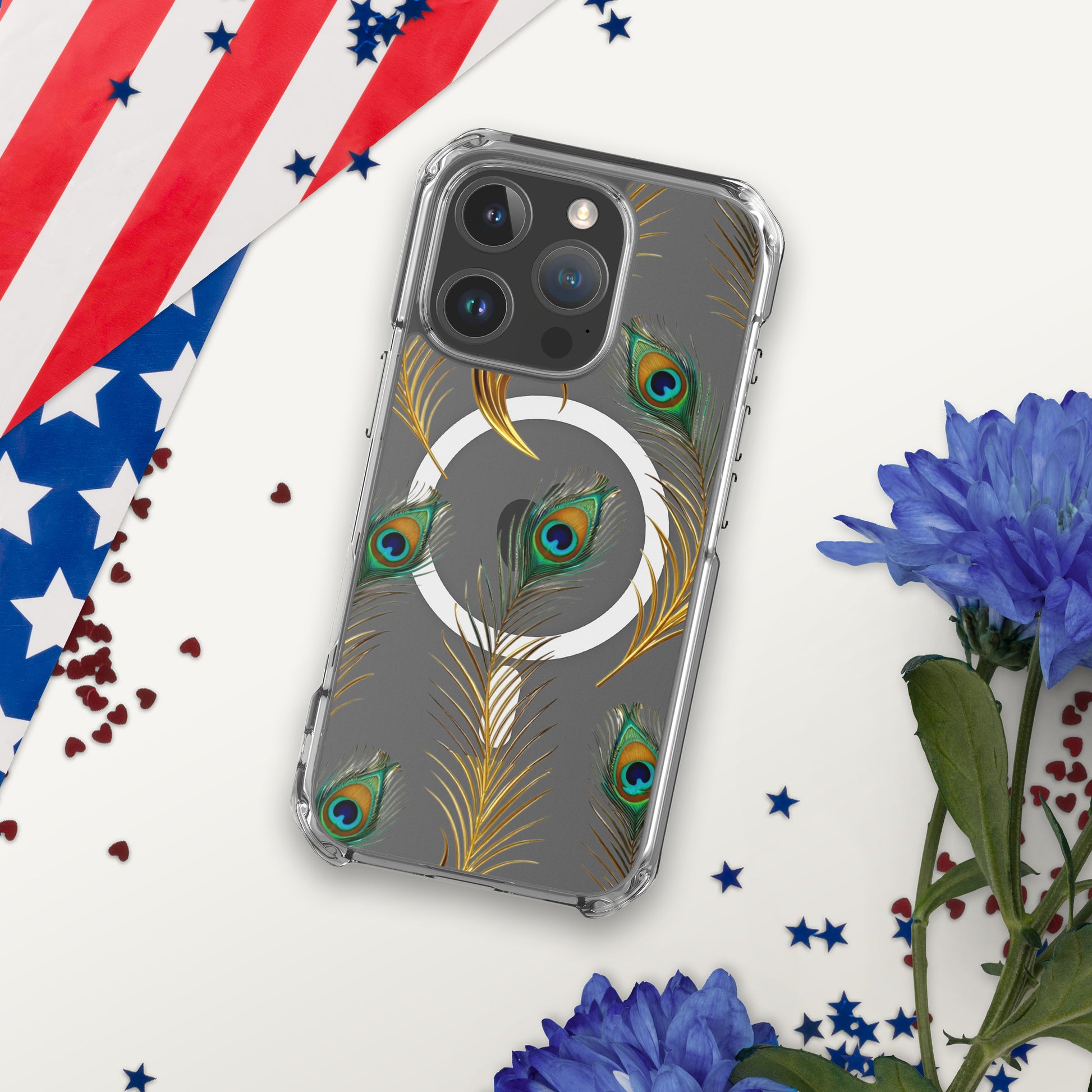 MagSafe® clear case for iPhone® - Peacock Majesty MagSafe Clear Case – For Distinguished World Leaders by printfluence.net