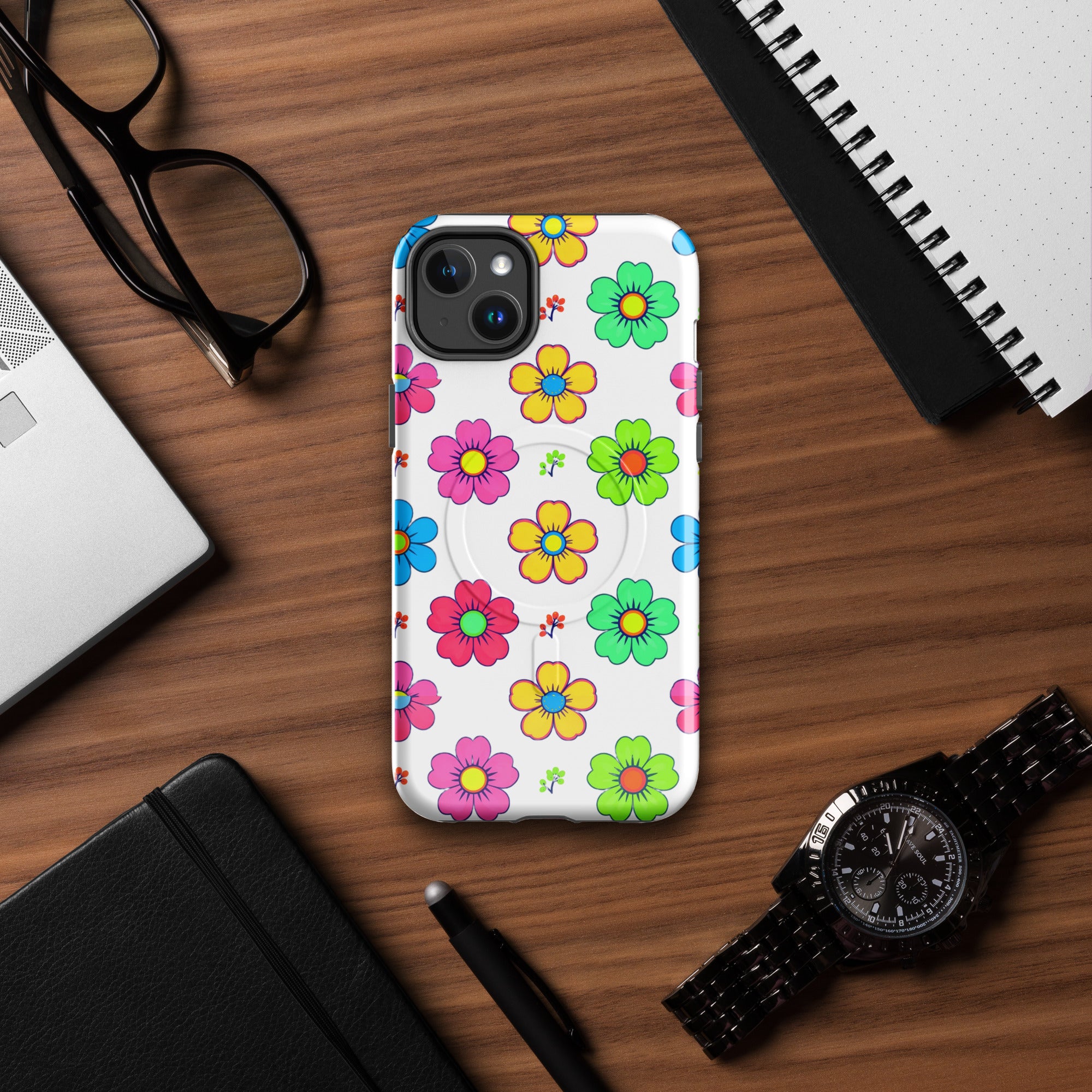 MagSafe® tough case for iPhone® - Spaced Bloom Dream iPhone Case – Mesmerizing Floral Art by printfluence.net
