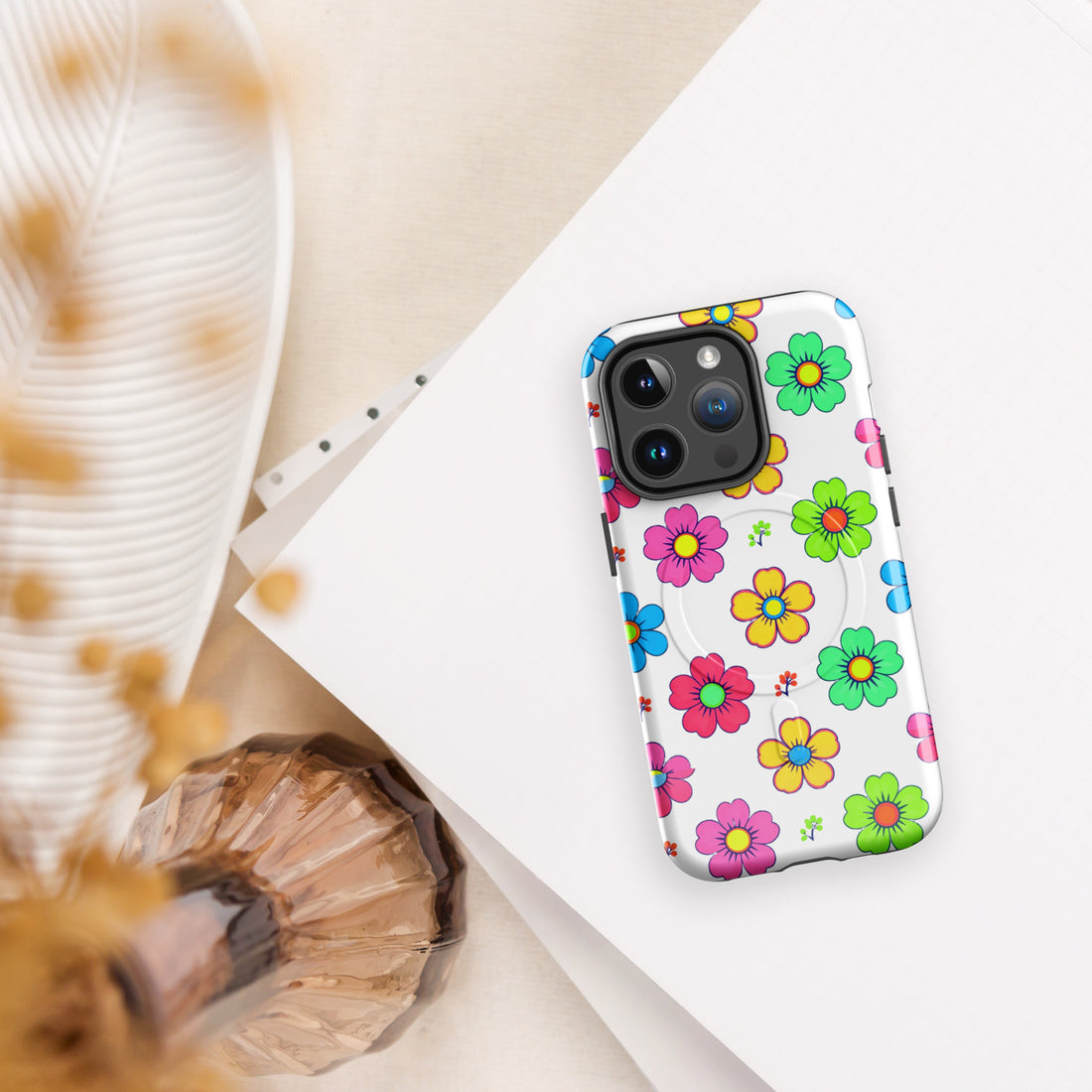 MagSafe® tough case for iPhone® - Spaced Bloom Dream iPhone Case – Mesmerizing Floral Art by printfluence.net
