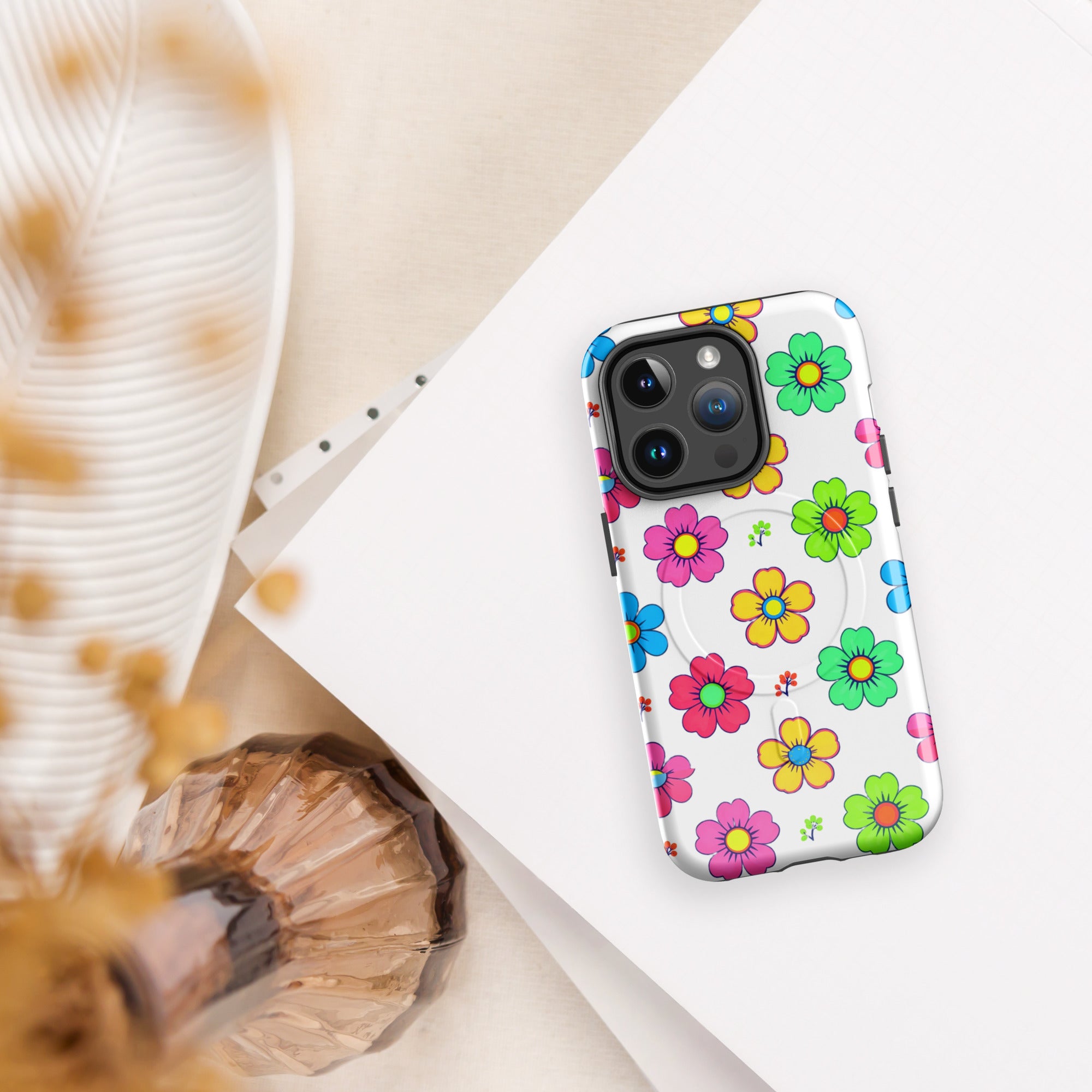 MagSafe® tough case for iPhone® - Spaced Bloom Dream iPhone Case – Mesmerizing Floral Art by printfluence.net