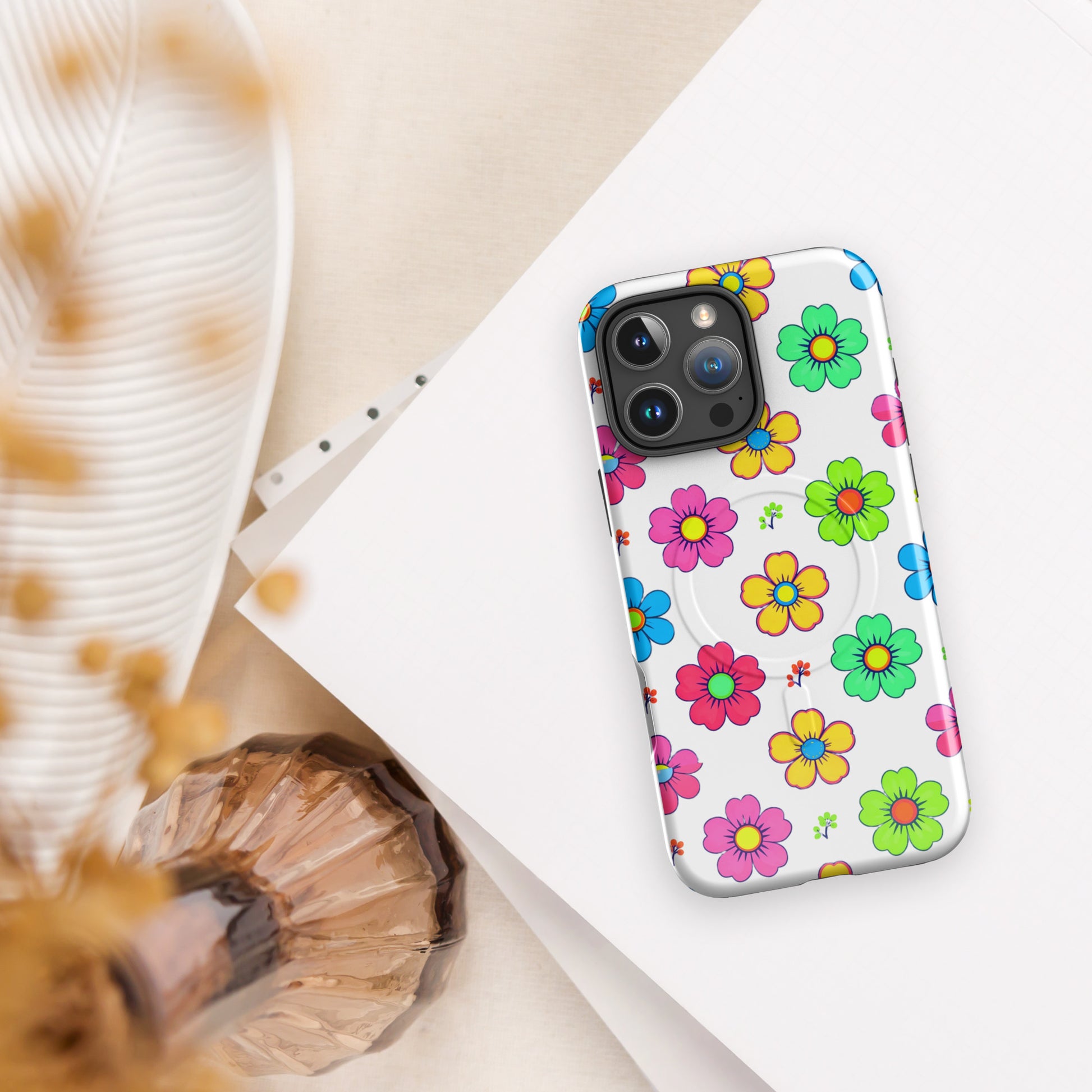 MagSafe® tough case for iPhone® - Spaced Bloom Dream iPhone Case – Mesmerizing Floral Art by printfluence.net