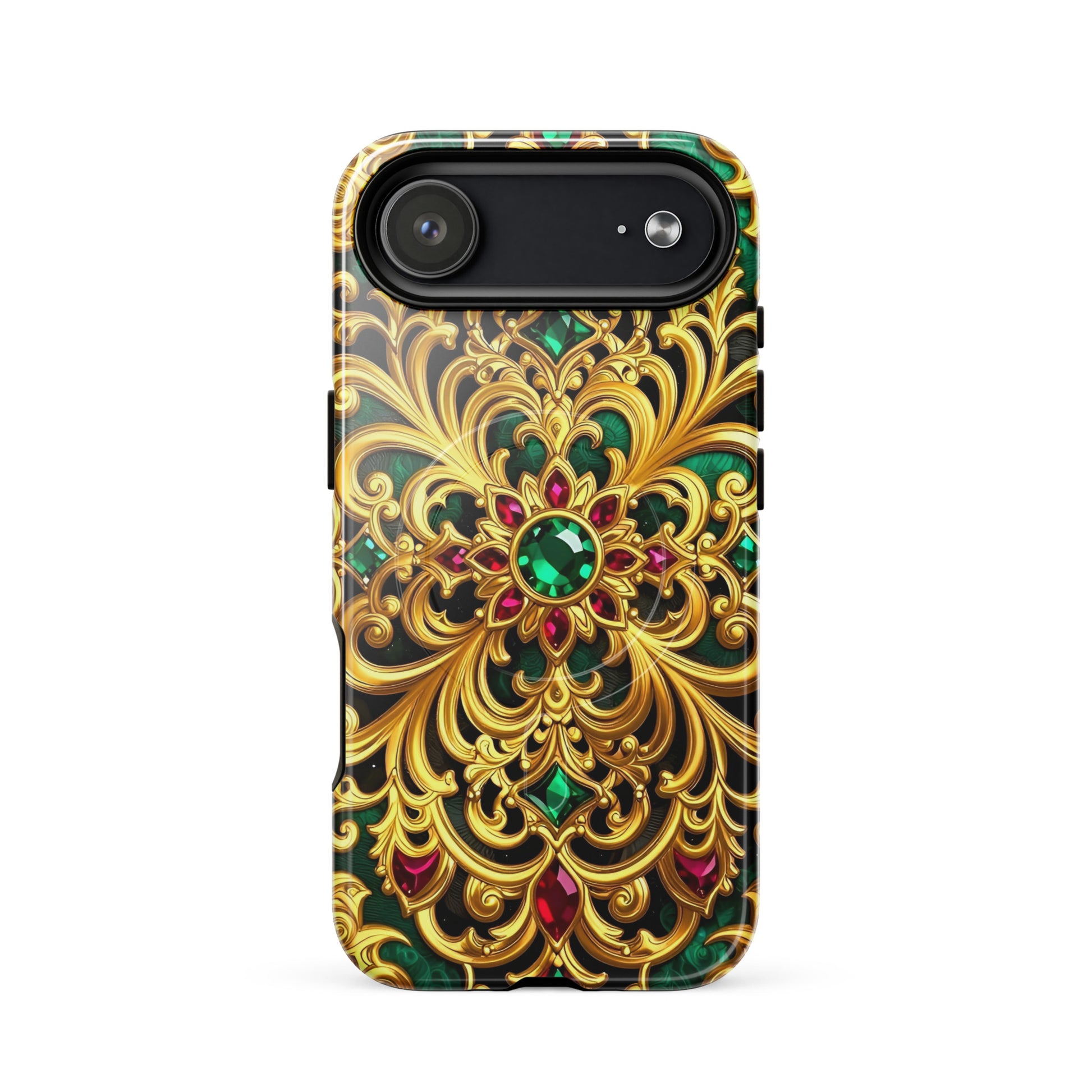 MagSafe® tough case for iPhone® - Royal Blue Sapphire MagSafe® Tough Case – Luxurious Golden Elegance for the Elite by printfluence.net