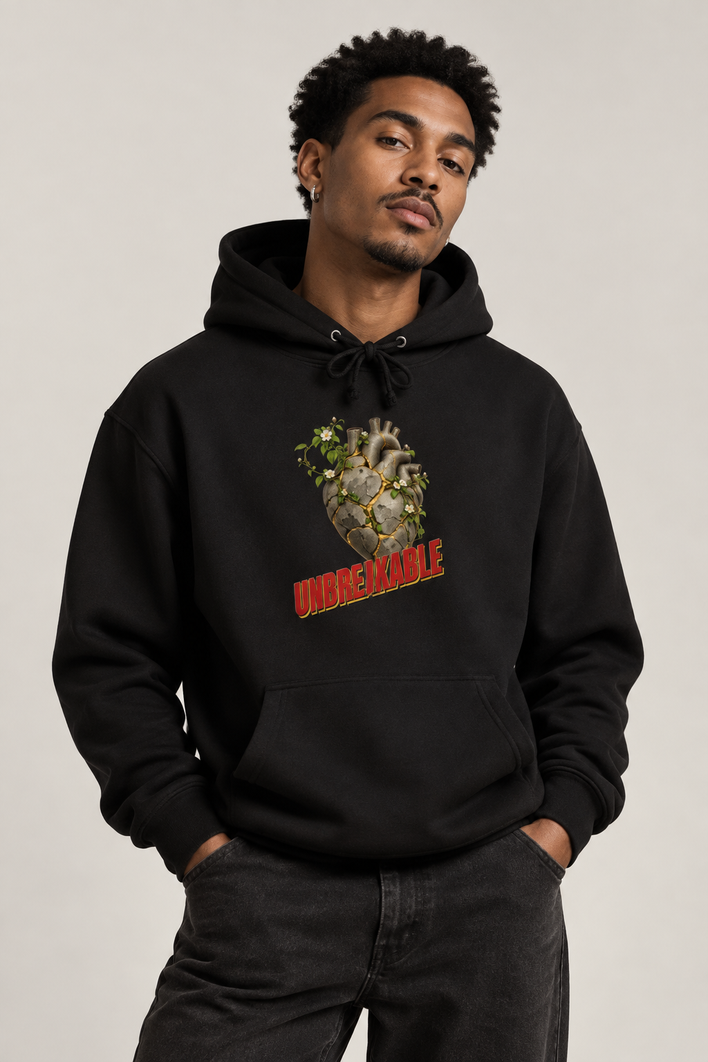 Inspirational Quotes Lovers | Unisex Heavyweight Pullover Hoodie — UNBREAKABLE by printfluence
