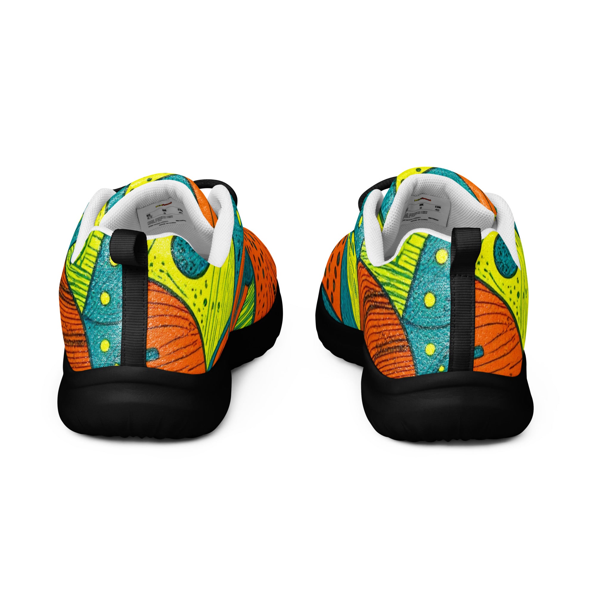 Men’s athletic shoes - Tropical Geo Athletic Shoes – Men’s Bold Abstract Print Sneakers by printfluence.net