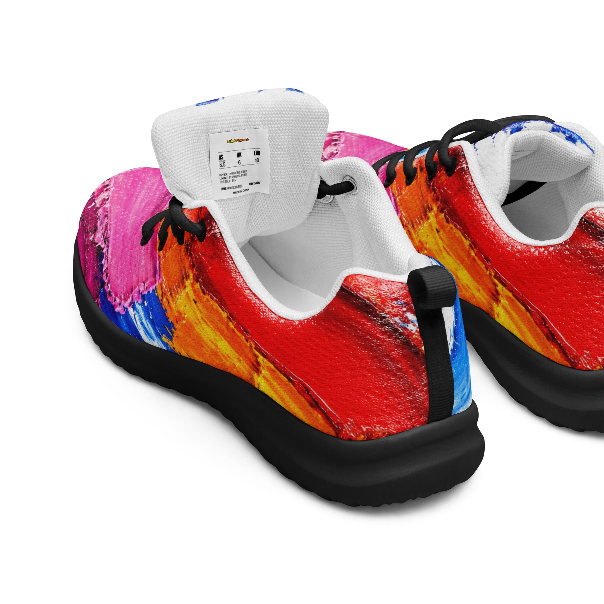 Men’s athletic shoes - Urban Pulse: Men’s Dynamic Abstract Art Athletic Shoes - Multi-Color Expression by printfluence.net