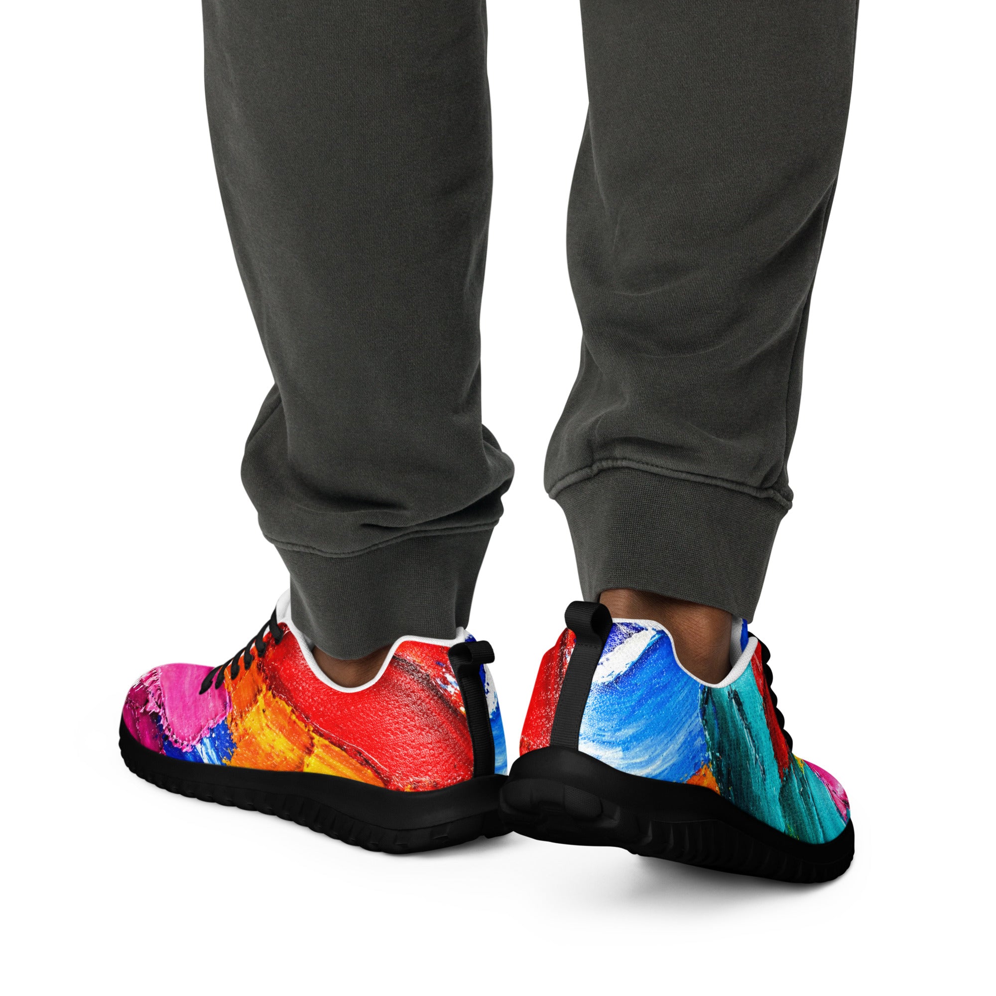 Men’s athletic shoes - Urban Pulse: Men’s Dynamic Abstract Art Athletic Shoes - Multi-Color Expression by printfluence.net