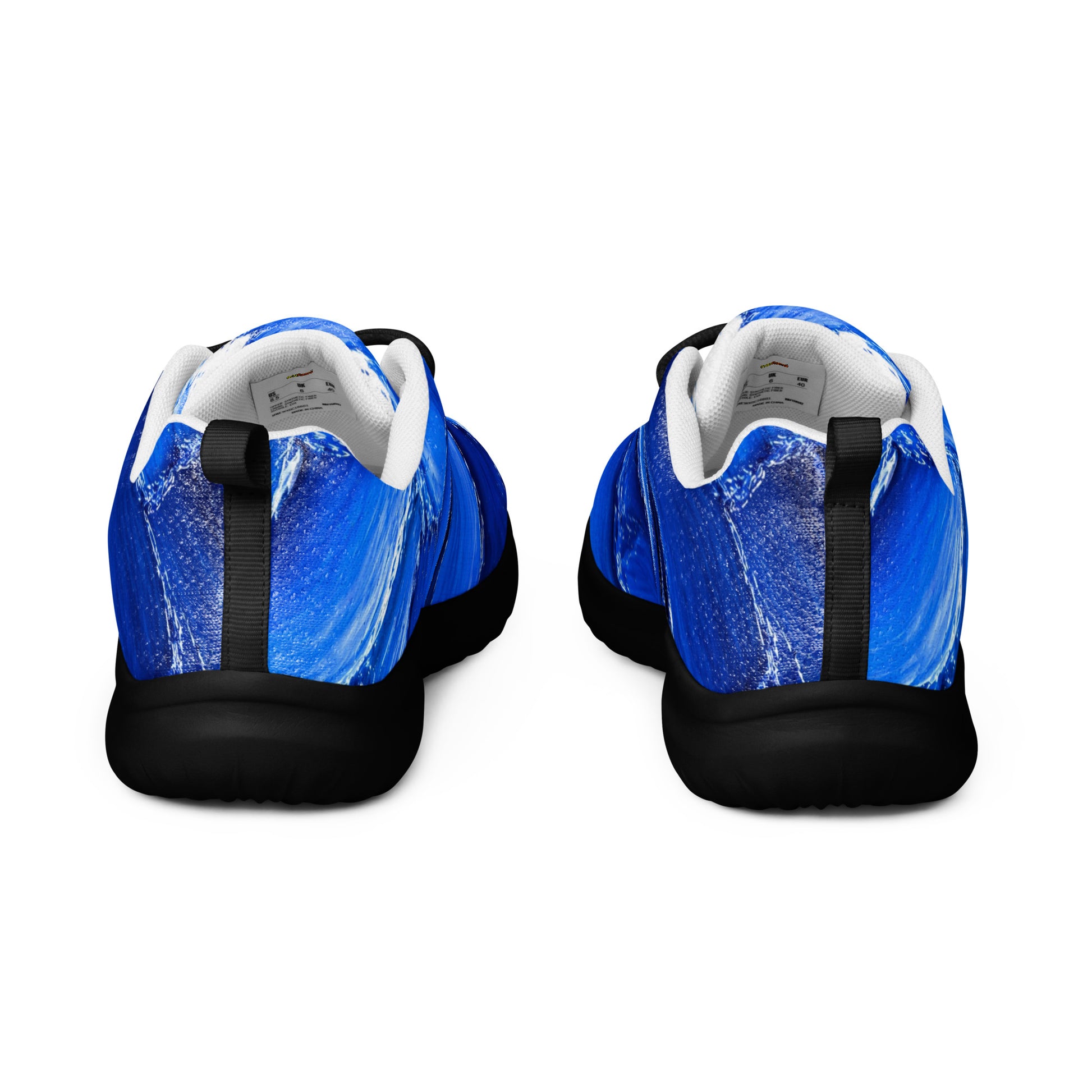 Men’s athletic shoes - Azure Strike: Men’s Athletic Performance Shoes - Electric Blue Abstract Art by printfluence.net