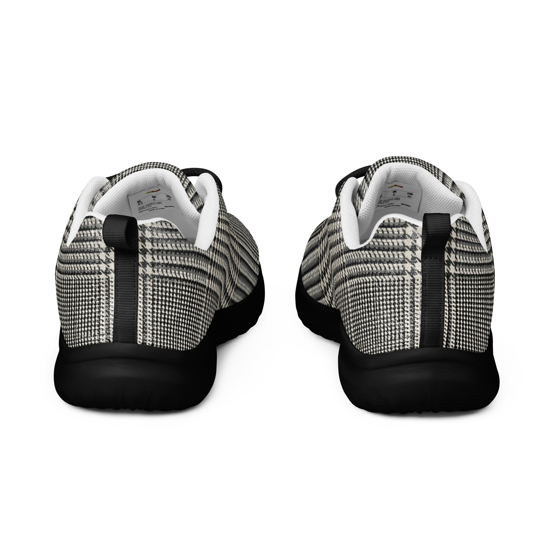 Men’s athletic shoes - Executive Pulse: Men’s Athletic Performance Shoes - Classic Grey Glen Plaid Pattern by printfluence.net
