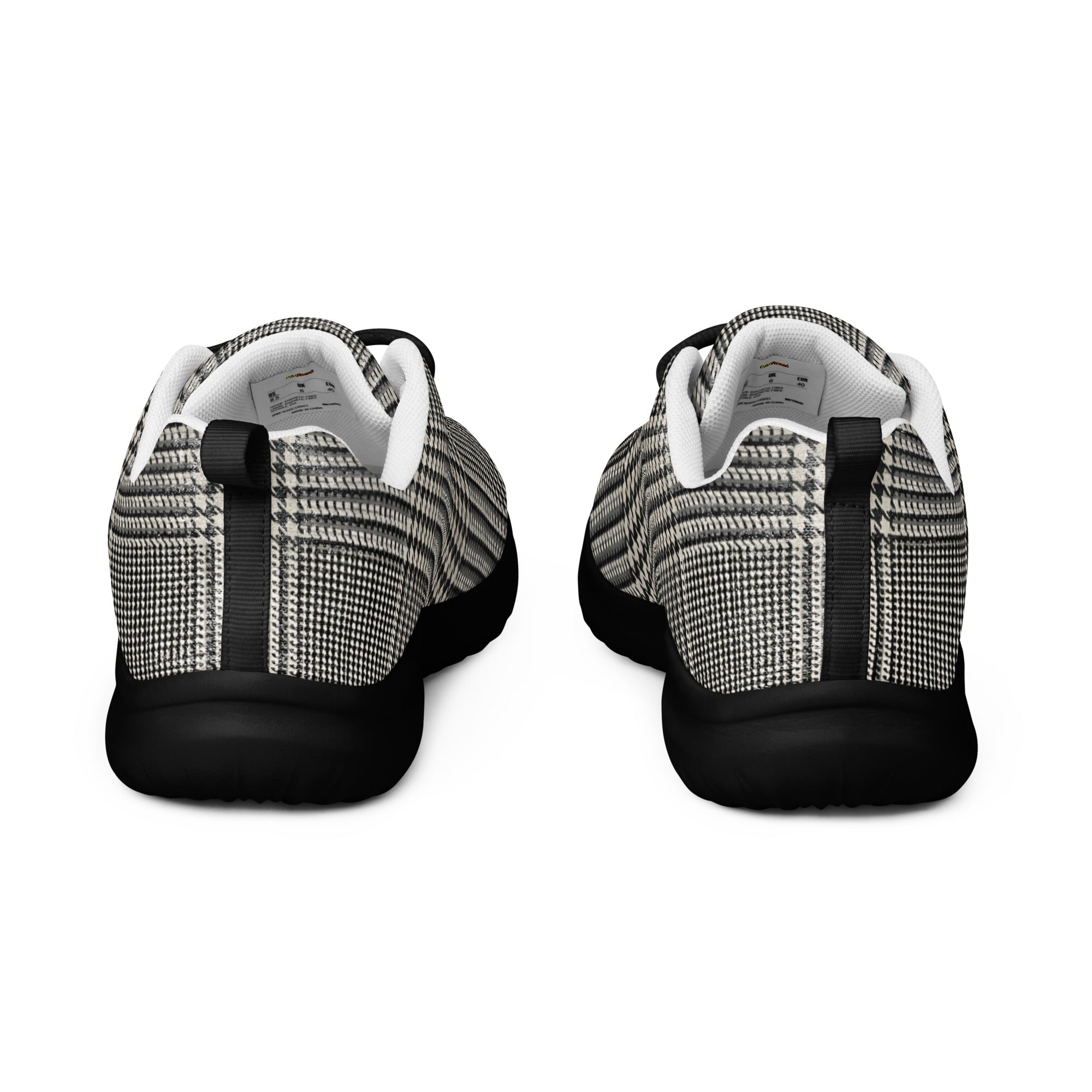 Men’s athletic shoes - Executive Pulse: Men’s Athletic Performance Shoes - Classic Grey Glen Plaid Pattern by printfluence.net